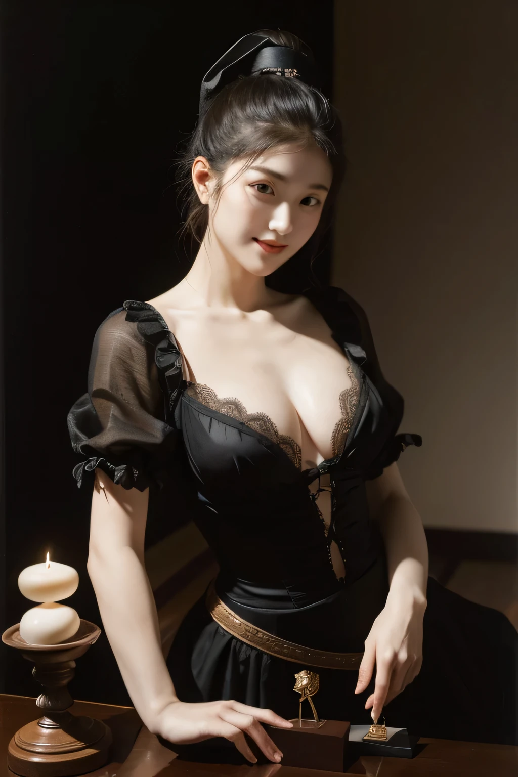 PlayingCards,reason,antique balance,A smile,,Sweet and seductive appearance.、Caravaggio's paintings、Chiaroscuro of Caravaggio,Anatomically accurate human body