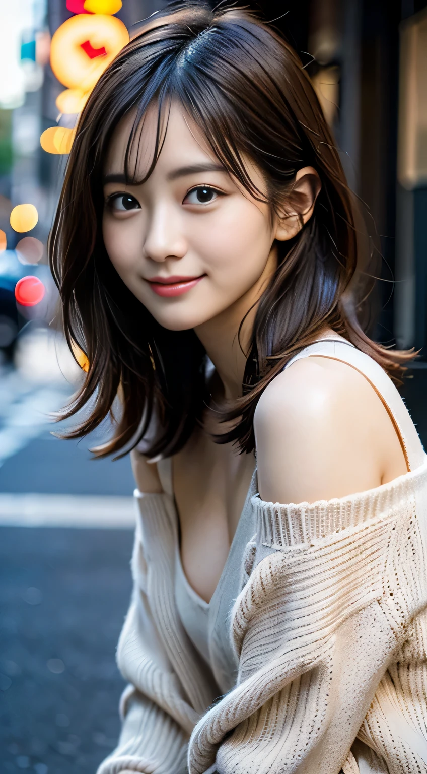 masutepiece、Best Quality、Illustration、 Ultra-detailed、finely detail、 hight resolution、8K Wallpaper、Perfect dynamic composition、24 year old cute girl、detailed beautiful faces、detailed cute eyes、Textured skin、discret smile、Wavy short hair、tiny chest、Bold sexy poses、Winter casual wear、