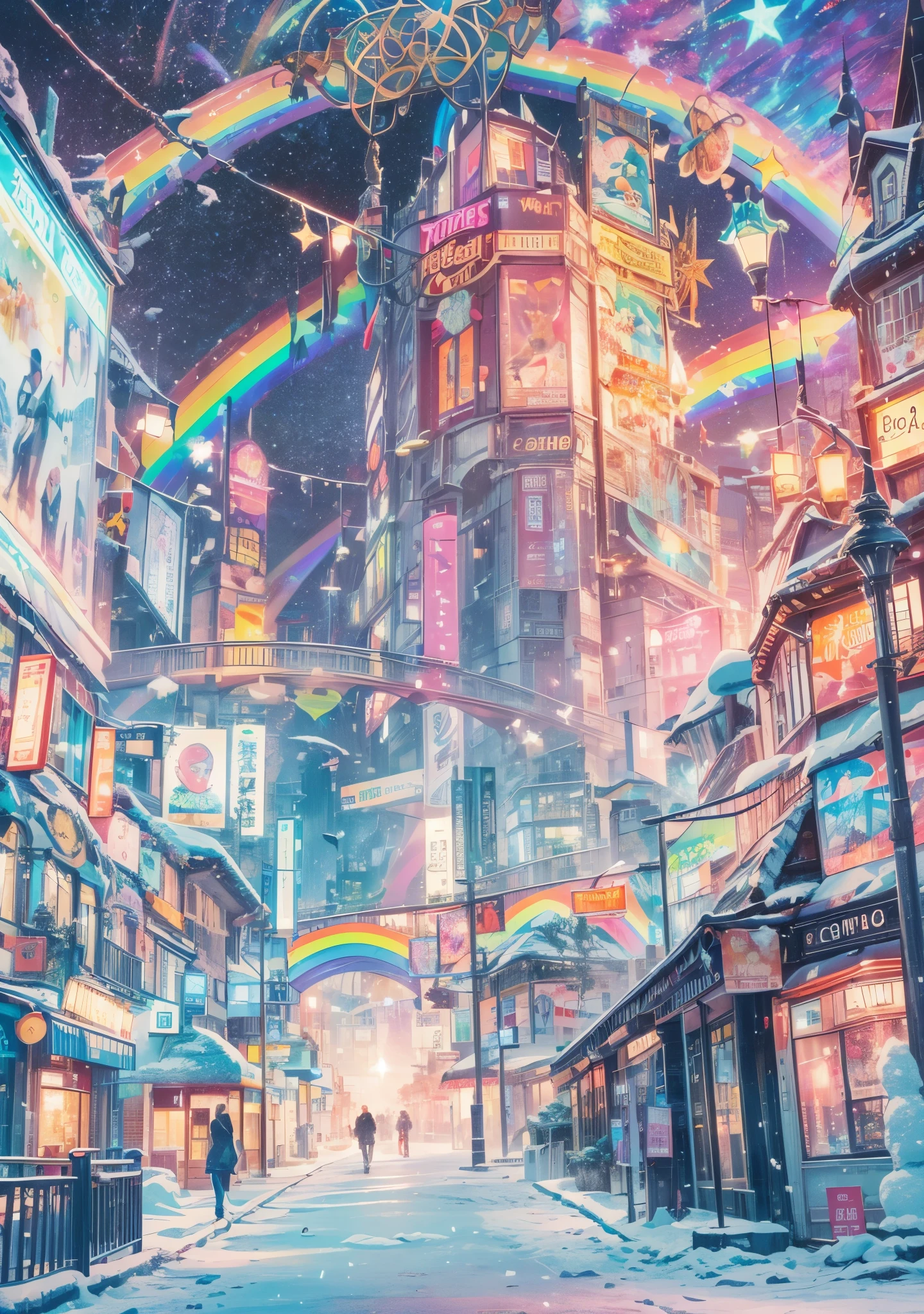 Melody Mark,top-quality、masutepiece、1womanl、独奏、(abstract art:1.4),(Psychedelia Theme:1.6),(Snow World:1.5),(At the center of the world is the most beautiful woman in the world),(many stars are falling:1.5),A ray of light spreads,Crystals spreading from the center,prisma(Nostalgic landscapes:1.5),(colorful flower:1.5),(fullmoon: 1.2),(rainbow: 1.3),(Warm light: 1.2), (firefly),intricate details,(dynamic compositions), Rich details and colors,Dreamy,My first kiss tasted like tears,love like a drama,The departure bell rang as if it had been predicted..,The cold winter wind caresses your cheeks,
i rubbed my hands with my breath,The city is illuminated with illuminations,it's like i'i cast a spell on you,Naked street trees shine,appreciate, goodbye, sad unrequited love,When i stop, i remember,Falling snow,it melted when i touched it,The body is trembling,The train is coming soon,It hurts now,i want to connect,How much did you want it?,
This hand is empty,This is what goodbye means,i also know that you are kind.,Let go of this hand,i'it was nice to meet us,i like you,it'It's okay to cry just for now,i don'I don't need words anymore,please hold tight,