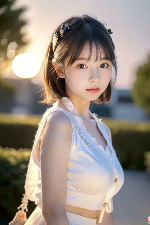 (((masterpiece))), (((Full body photo,is standing)),(One beautiful Japan girl, Innocence,kawaii) ,超A high resolution, Realistic, ultra-detailliert, 8K,top-quality, Extremely detailed, blurry backround,A slender,small tits,very beautiful japanese girl, Detailed face:1.3), (Short hair like a boy,A dark-haired :1.4), (a ,kawaii系,adorable 10 year oPerfect body:1.1), (White sheer cardigan,Light brown pleated mini skirt), Kissing,A detailed face、Detailed lips、Detailed Big Eyes、small gravure idol,Transparent skin、lolita,carrying a small black backpack,a dark night, In front of the house,Moonlit face、Cold air