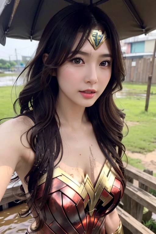 (wonder woman clothing),Stick together,Cuddle together,Grab your chest from behind,scowling,Short hair in layers,Coiled hair,hair-bun,Bangs on both sides,(A half body,Close-up),Skinny and small,beautidful eyes,Super detailed face,Beautiful woman,Tight and thin waist,Celebrity,Raised sexy,(inside in room,Couples hotel,Cover your breasts with your hands,Place your hands on the breasts on your clothes,Pinch your breasts through your clothes,Grab the breast through the clothes,Squeezing the breasts through clothing:1.2),Sharpen,Front light,twincest
