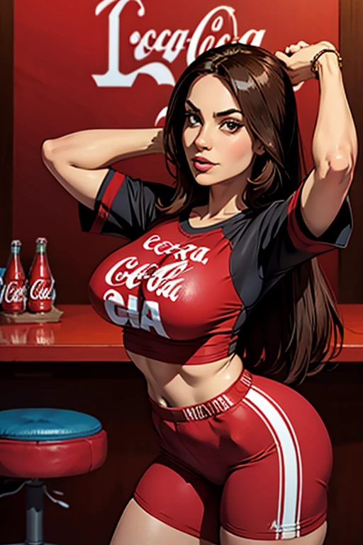 Woman, coca-cola clothes