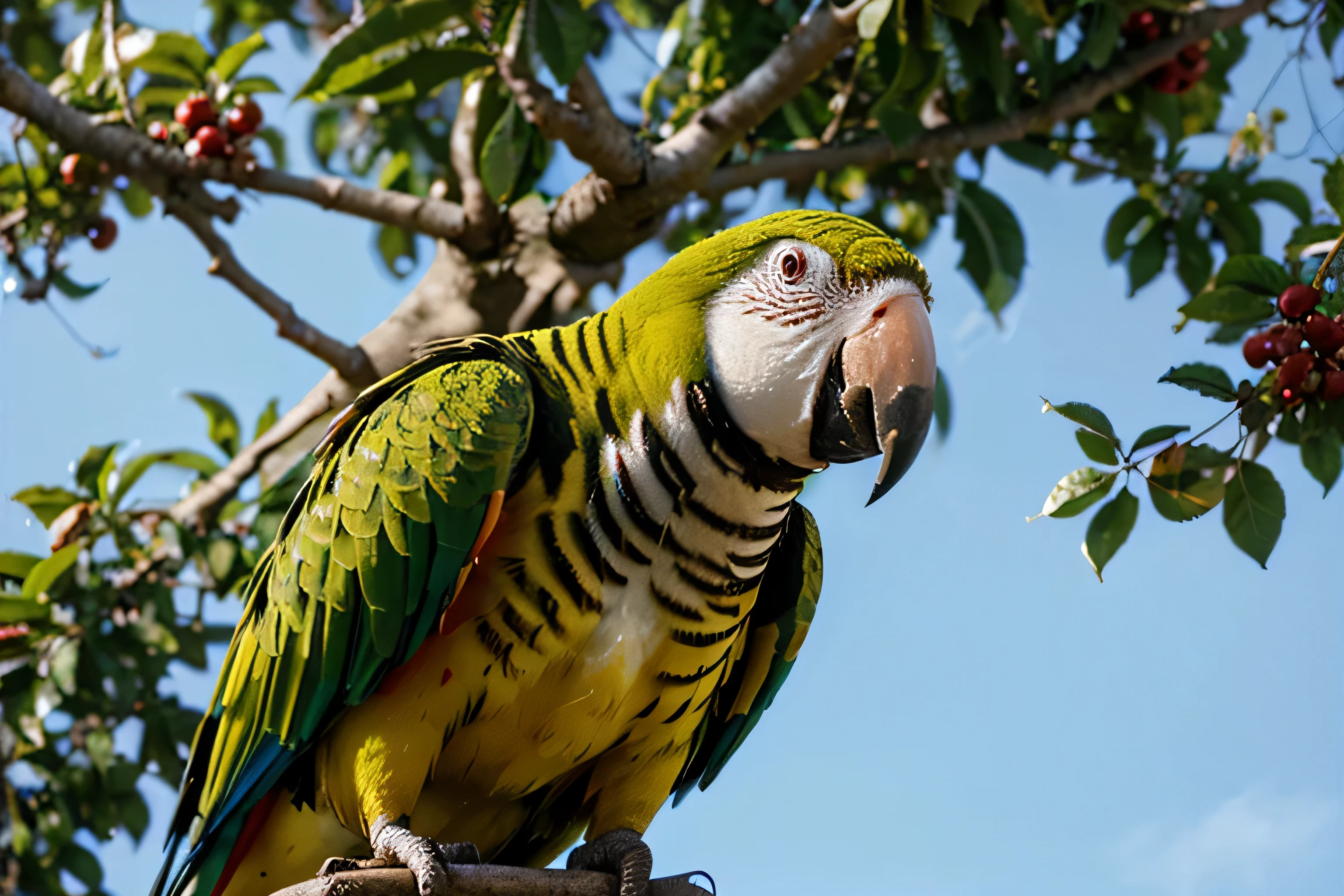 close-up of parrot perched in a tree