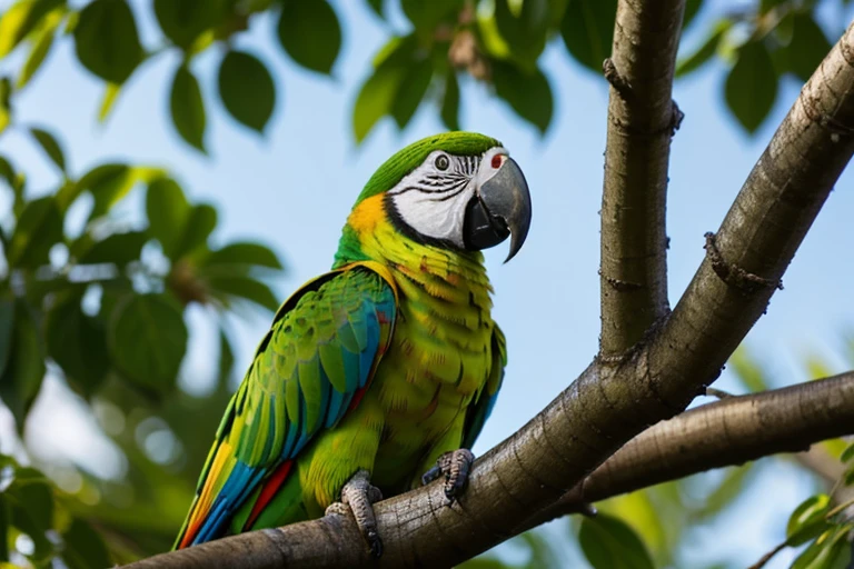 close-up of parrot perched in a tree