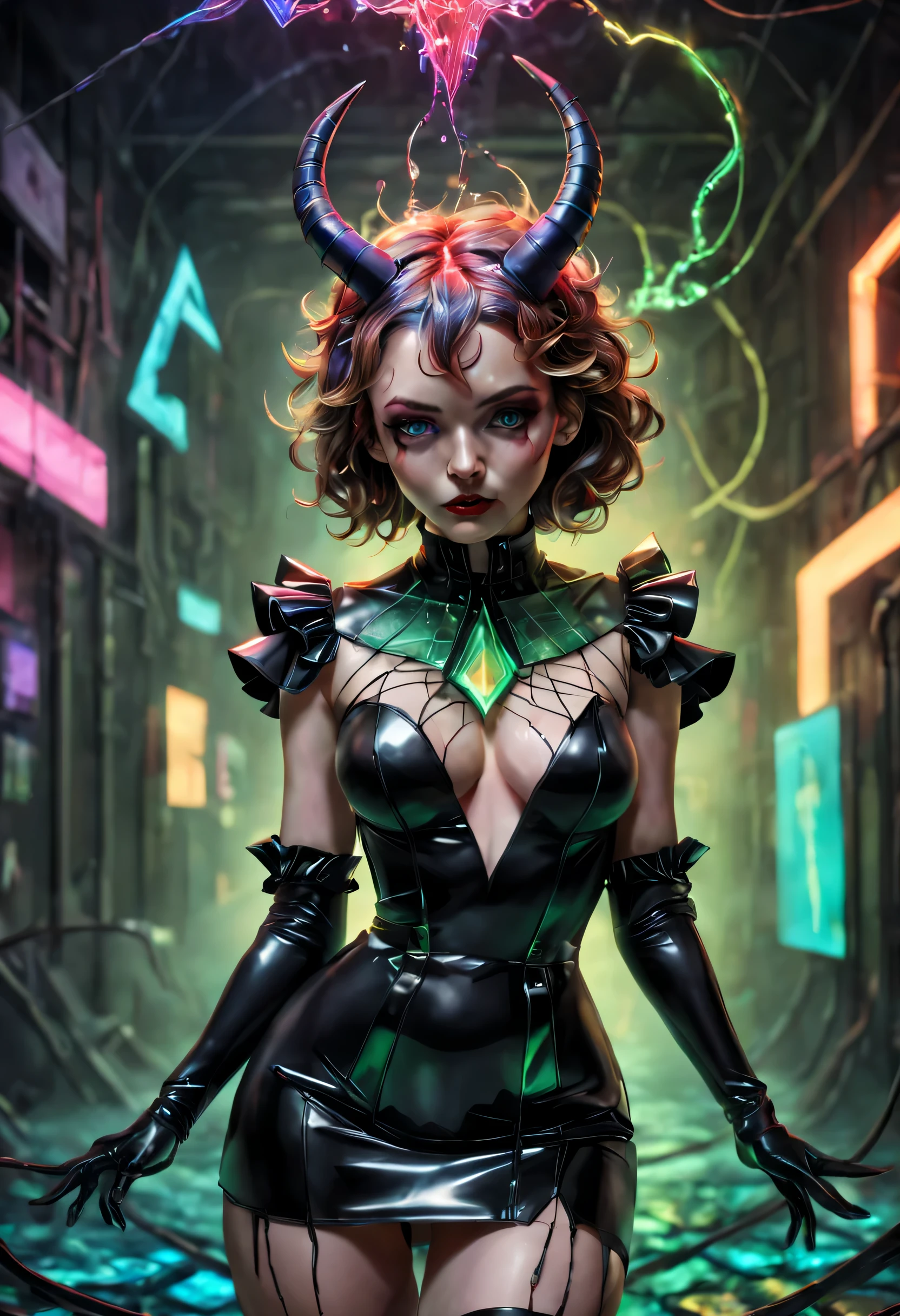 Peinado con volantes, dress latex, torso, cuerpo, 8k, ultra-Detallado, Altas Resoluciones, Piel de arco iris, Efecto Vidrio roto, (La mejor calidad, Obra maestra:1.2), (warped neon light:1.3), Fractal fire soft particles, volumetric illumination, (Obra maestra, La mejor calidad), 1girl, Detalles intrincados, 8k, Artstation, papel tapiz, Arte Oficial, Arte de salpicaduras, foco nítido, atmosfera oscura, abrigo ?????, vestido ?????, dibujos animados para adultos, Mangas blancas, sleeves beyond the finger, sleeves past wrists, trompetas, (glitched cuerpo effect), (Geometrical:1.2), Futurismo, impresionista, Detallado, majestuoso, impresionante, (sugestivo:1.3), (deprimente:1.3), (Lindo:1.2), tentador, (irresistible:1.3), turbador, fascinante, (magnetic:1.2), (verde), latex clothes, sugestivo position, Latex Costume, Profundidad de campo, color vivo, Venas sangrientas del arco iris que crecen y se entrelazan en la oscuridad, (alambre clavado), rezumando sangre azul espesa, sharp neon, venas que crecen y bombean sangre, Redes vasculares en crecimiento, bajo el agua,aw0k collage surrealista
