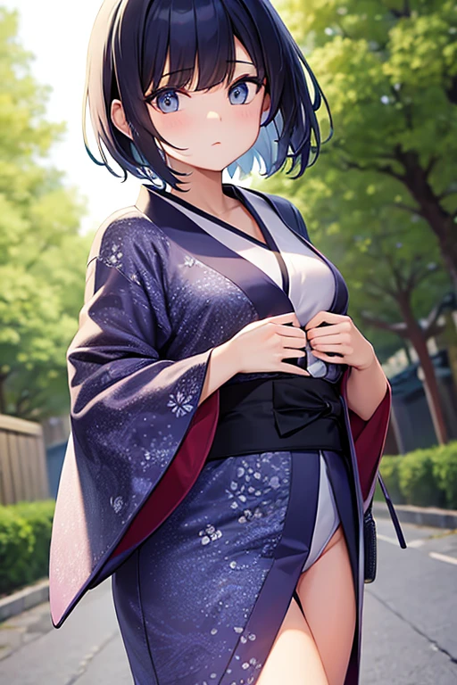masterpiece, best quality, girls group shot, , (peti, cowboy shot,
smile, open mouth, standing, small breasts, naked yukata, alley,