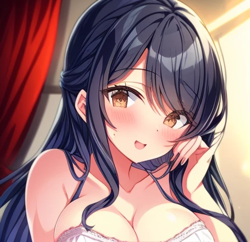 aimiliya, nightgown, panties, cleavage, medium breasts,light smile,best quality