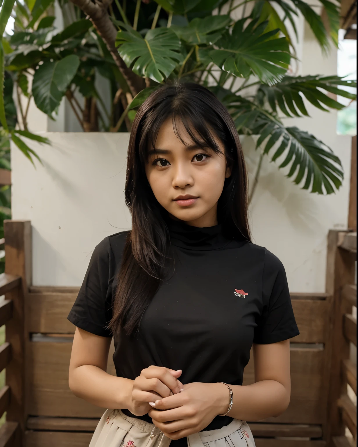Sebuah gambar beresolusi tinggi 4K yang indah diambil menggunakan kamera DSLR Canon EOS 5D Mark II yang menunjukkan pemandangan desa di pagi hari selepas hujan rintik semalaman. Langit masih kelabu dengan sisa-sisa rintik hujan. Tiada tiupan angin. Seorang atuk tua kurus duduk termenung di beranda rumah kayu kecil beratap rumbia. Wajahnya menunjukkan guratan usia yang penuh kebijaksanaan. Di hadapannya terdapat secawan teh dan anak pokok tongkat ali berusia setahun yang baru ditanam. Latar belakang menampilkan pemandangan halaman dengan pokok asam yang besar di mana barisan semut hitam sedang berjalan. Komposisi seimbang dengan pencahayaan semulajadi. Semua bahagian gambar tajam fokus dengan butiran terperinci yang jelas. Imej kelihatan sangat realistik seolah-olah diambil menggunakan kamera DSLR profesional berkualiti tinggi.
