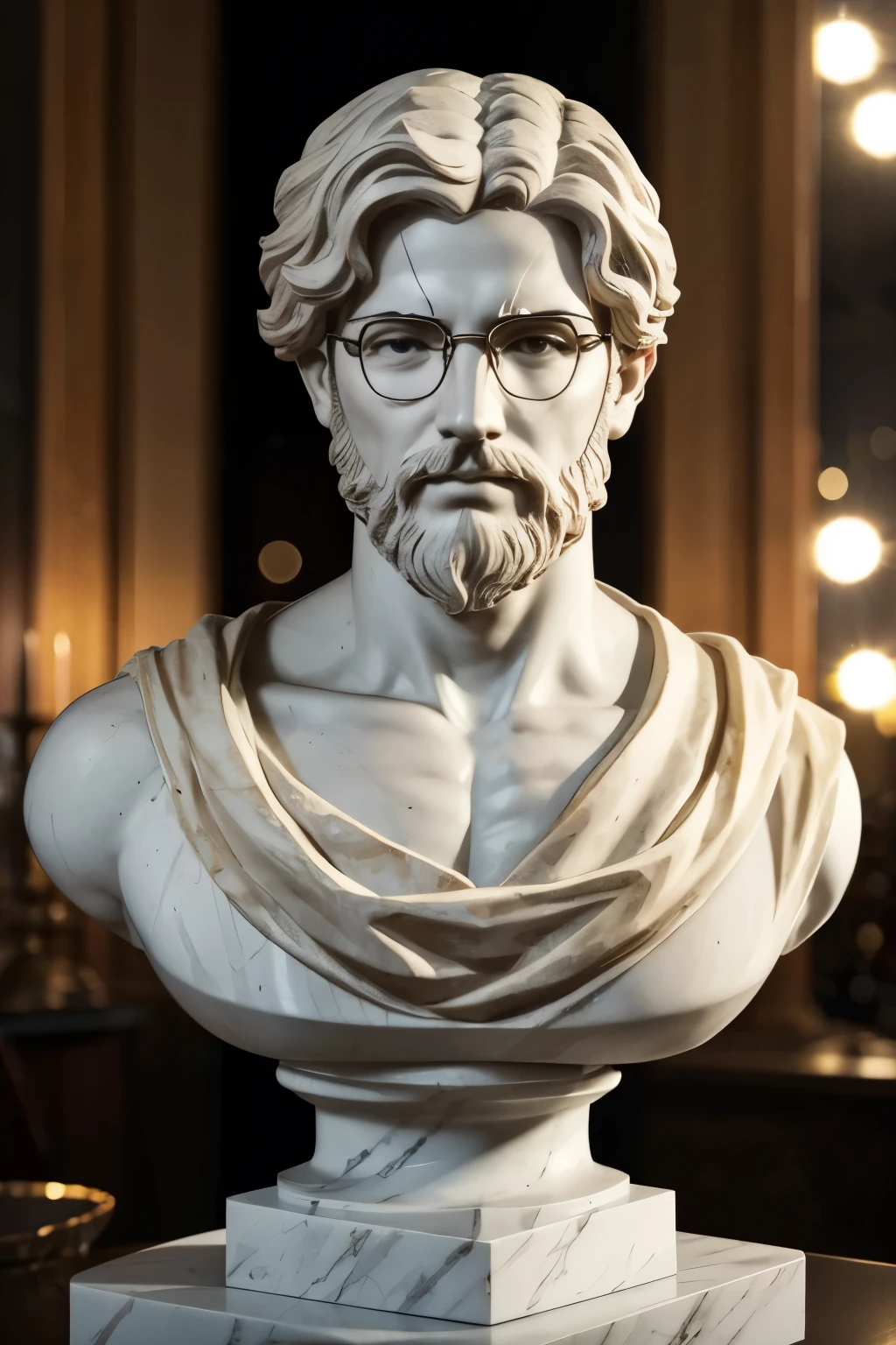 remove the beard from the sculpture, leave the rest as it is.
