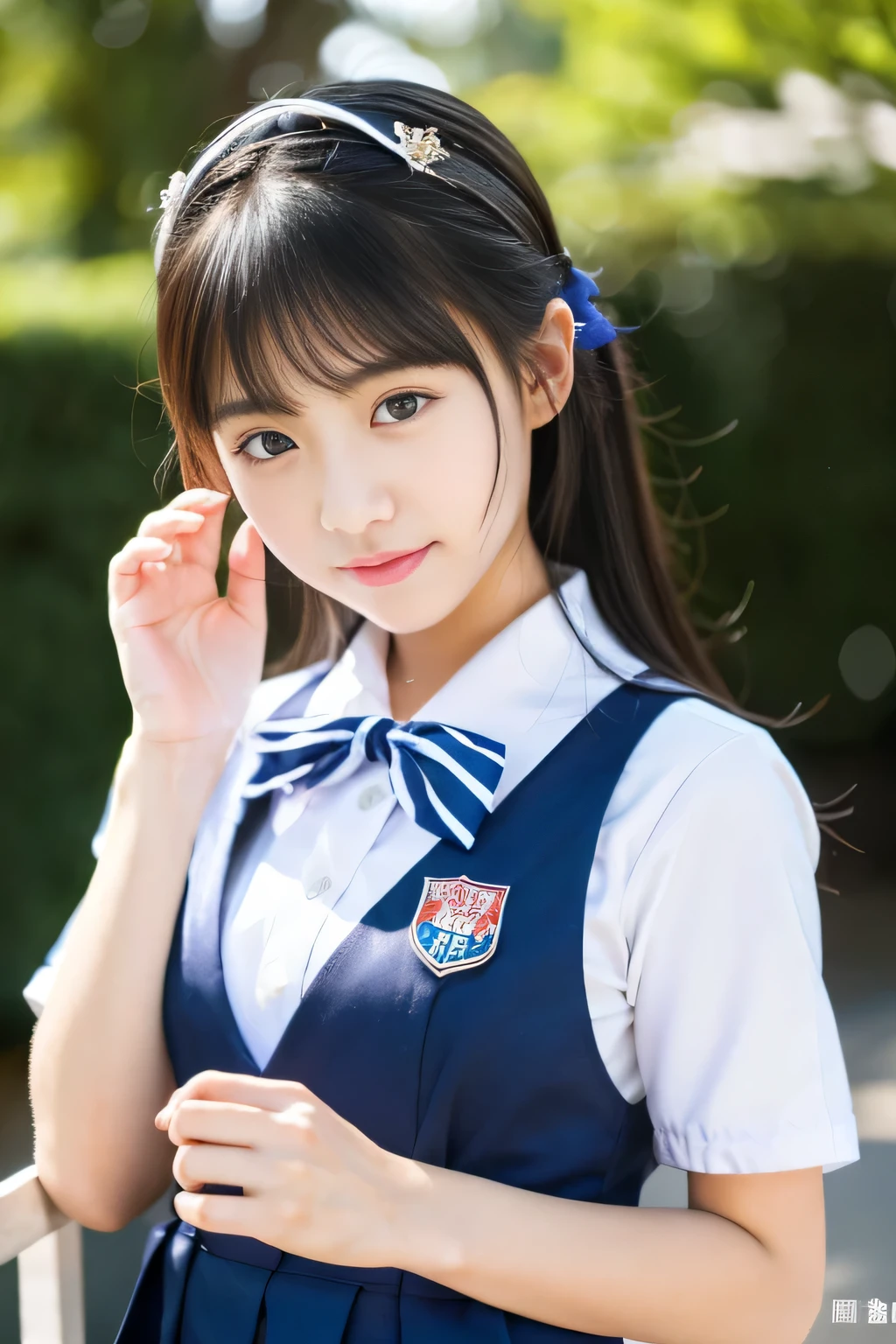 (great masterpiece、high-level image quality、hightquality)、(Young maiden of the Japan、Buriko、a 、18-year-old idol)、(perfect anatomia、perfect and beautiful rimeautiful hand fingers、Complete physiology)、Japanese high school girls uniform、Navy Blue World、Innocence at the beginning、Schools、(rather large bust、cute crotch、Beautiful skin、First love)、Sunshine、