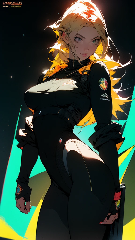 ((Best quality)), ((masterpiece)), (detailed: 1.4), Absurd, Fighter pilot woman muscular body defined, wearing a braid, half thick naked thighs, closed mouth, only panties, muscular body parts covered by cyberpunk technological clothing, (((large breasts)) perfect, generous neckline, ((black, yellow and red clothing)), Germany, pastel, straight black shoulder-length hair with bangs, short underwear, garter belt, by mucha, niji --V5, close to real, best quality, almost naked, psychopath, crazy face, sexy pose, background with a black eagle symbol of Germany, 2 pieces clothing, eagle designs and lightning on the arms, cyberpunk, black bra with the eagle covering the breasts, ((((clothes with the colors of the flag of Germany))), pointed shoulder pads, Blue eyes without pupils, HDR (High Dynamic Range),Ray Tracing,NVIDIA RTX,Super-Resolution,Unreal 5,Subsurface dispersion, PBR texture, Post-processing, Anisotropic filtering, Depth of field, Maximum clarity and sharpness, Multilayer textures, Albedo and specular maps, Surface shading, Accurate simulation of light-material interaction, Perfect proportions, Octane Render, Two-tone lighting, Wide aperture, Low ISO, White balance, Rule of thirds, 8K RAW, crysisnanosuit