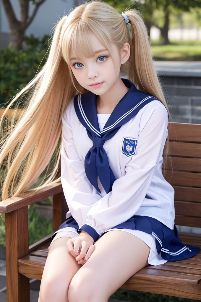 strong wind blonde、Very long and beautiful straight hair、Shiny and dazzling bright hair、Very cute beautiful face、Beautiful transparent skin、Long bangs cover your beauty'cute face、Beautiful cute girl with transparent dark beautiful natural blond silky hair、Twintails are sexy, so her face.., extemely cute and beautiful、shiny very beautiful skin、Beautiful disheveled bangs、Very beautiful and cute sexy bright sky blue eyes、very big eyes、beautiful long shiny silky blonde hair、18 years old petite, an extremely beautiful and cute girl、Gloss Face、Teak Gloss、Cheek highlights、White beautiful skin、School Uniforms、a sailor suit、Pleasant look、Nipples and pubic hair cannot be hidden by clothes、Nipples and pubic area are fully visible