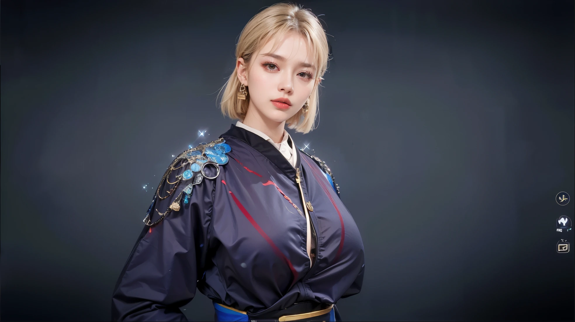 (8k, RAW photo, photorealistic:1.25) ,( lipgloss, eyelashes, glosace, glossy skin, best quality, ultra highres, depth of field, chromatic aberration, caustics, Broad lighting, natural shading, Kpop idol) looking at the audience With serenity and goddess-like bliss, big breastig breastig titull body,