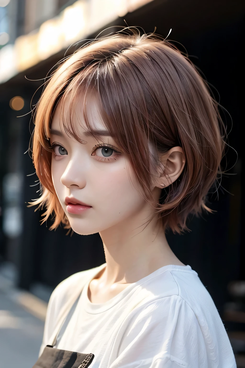 Girls with short hair and gradient hair color