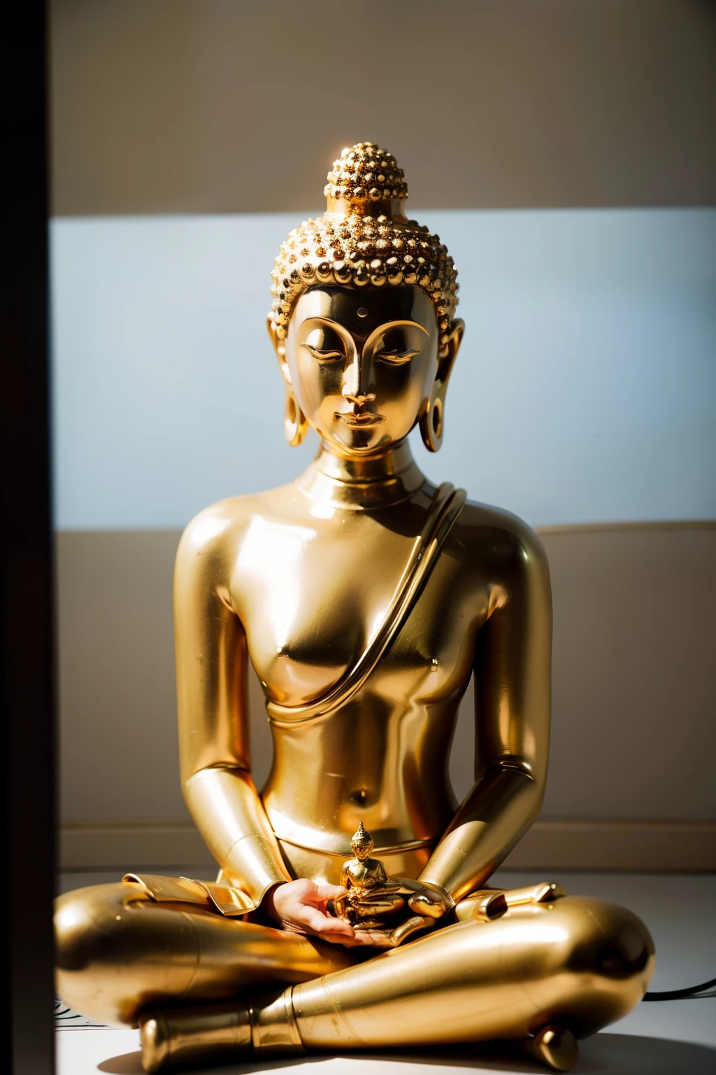 ((Best quality at best)), (detailed), s the perfect face,(Golden Buddha)Clouds,the space,Mirror depth,naturalshadow,Screen feel,Sat down,full bodyesbian