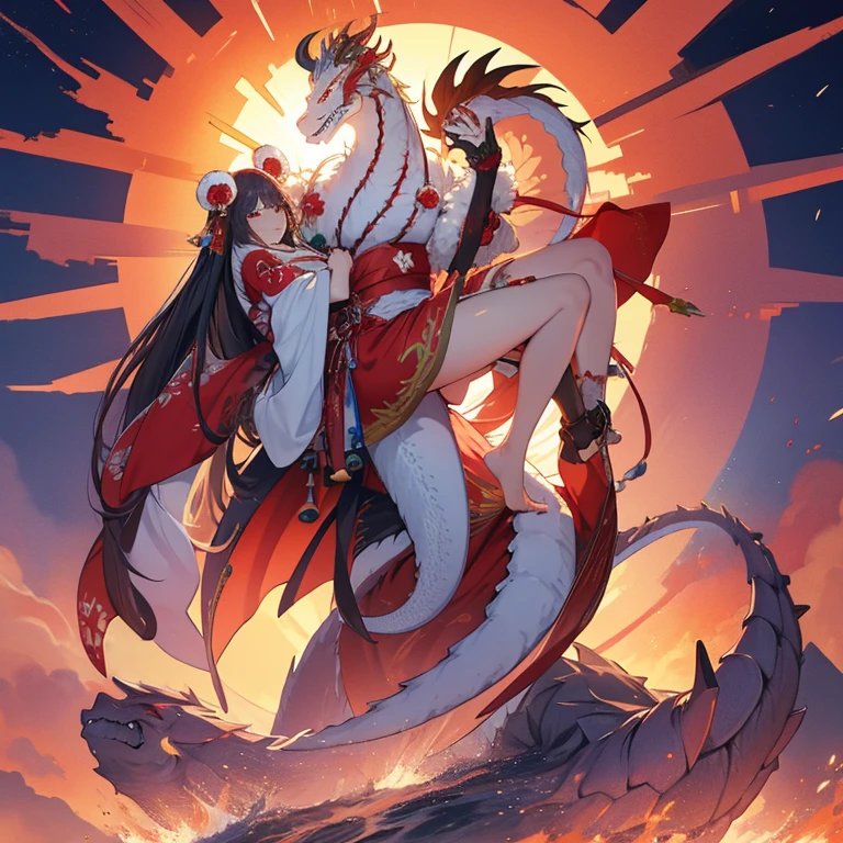 (rising sun:1.3), new year, dragon