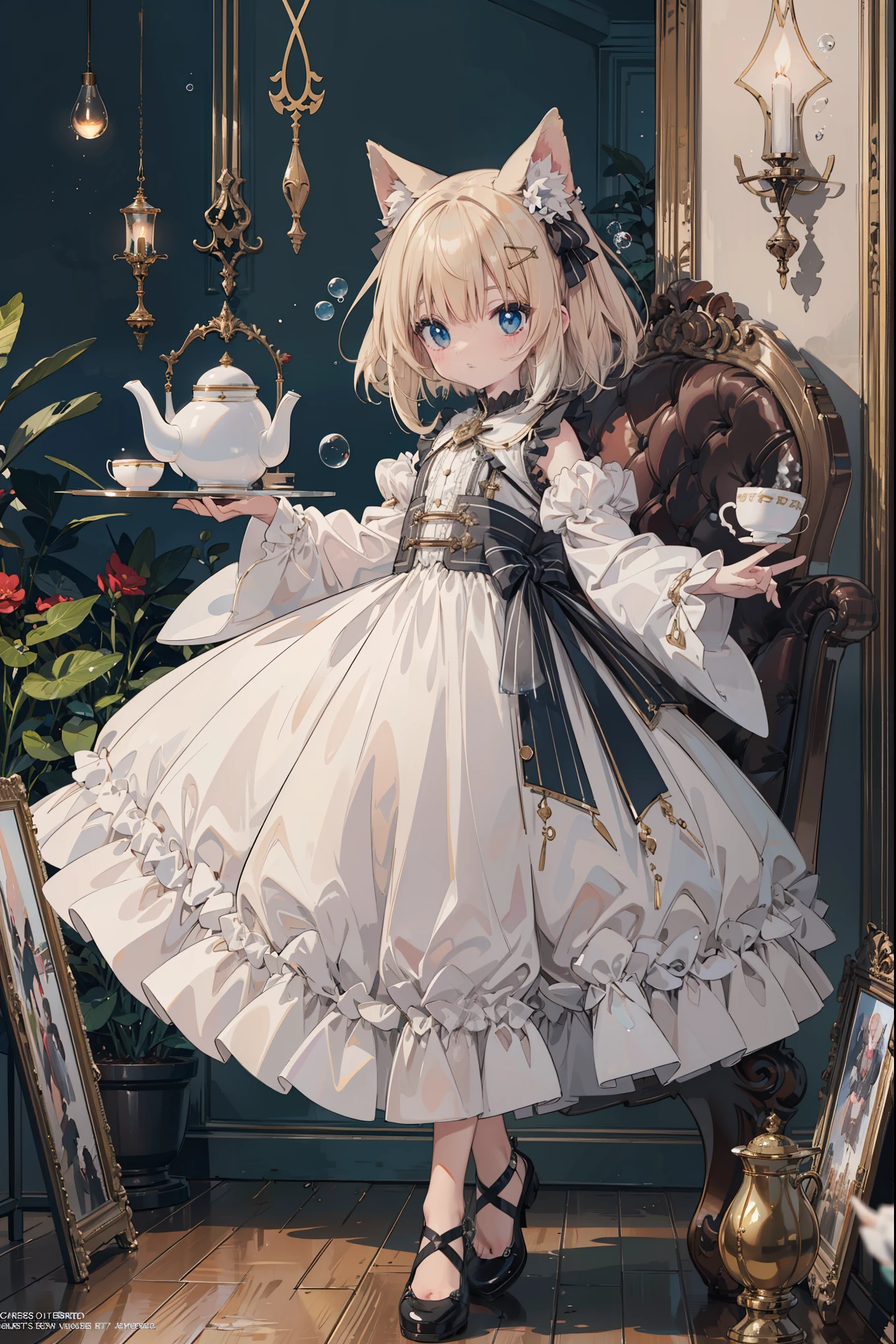 absurd, absolute resolution, incredibly absurd, super high quality, super detailed, official art, unity 8k wall, masterpiece
BREAK
Subject: God
Subtitle: particulate fluorescent bubbles, little guy, cute, God's tea party