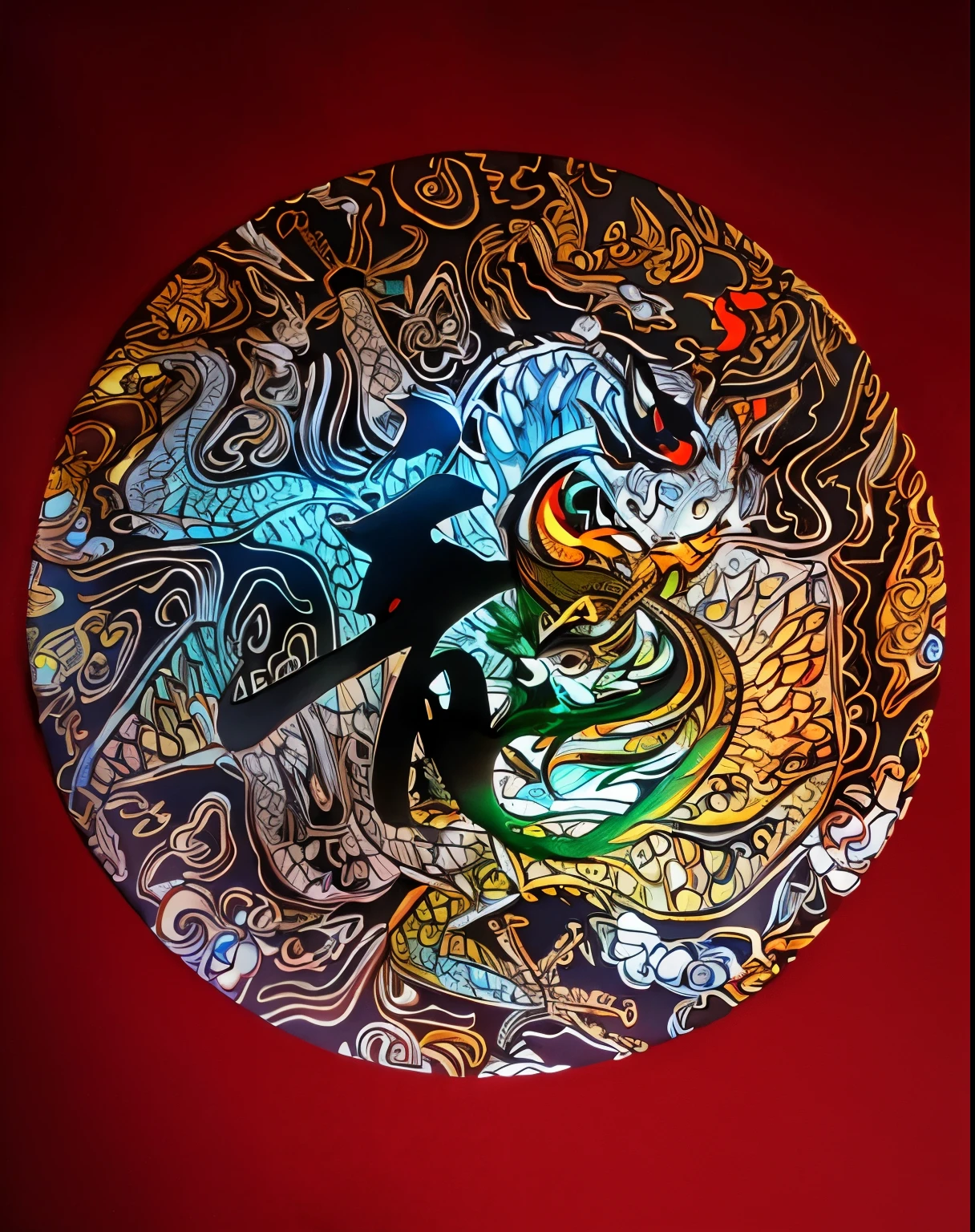 A dragon on the left and right, traditional culture, Spring Festival, Year of the Dragon, (best quality,4k,8k,highres,masterpiece:1.2), ultra-detailed, (realistic, photorealistic, photo-realistic:1.37), vibrant colors, traditional ink painting, dramatic lighting, intricate dragon scales, dynamic poses, celebratory atmosphere, majestic presence, mystical aura, festive decorations, auspicious symbols, glowing eyes.