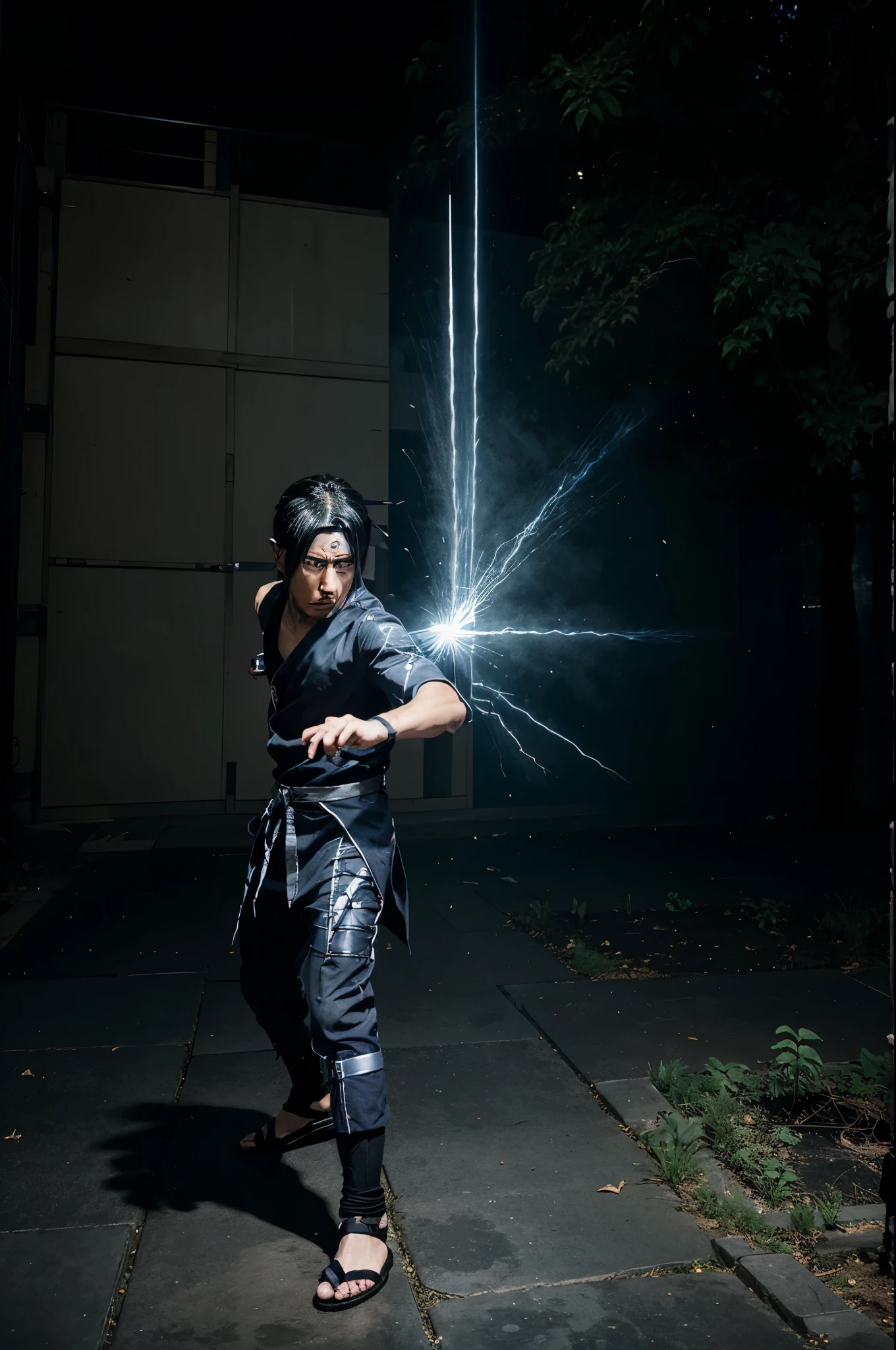 Sasuke doing chidori and going to attack naruto grimdark