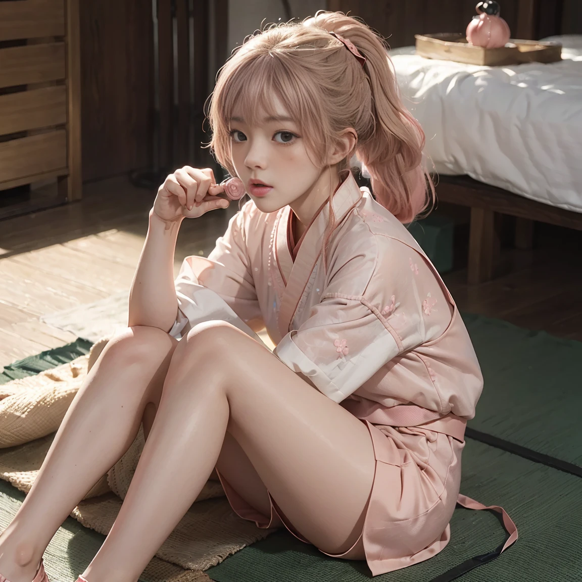 ((quality, 8K, tmasterpiece: 1.3)), Focus sharp: 1.2, Perfect style, cleanness, (((展开你's腿, Sit down,knee bend)))), (with her mouth open: 1.5), (closing her eyes: 0.88), 迷人's女性比基尼身体, 美丽'sBikini beauty, 美丽's, 世界上最著名'ikini beauty))) a constriction of the waist, 漂亮's腿, 绷紧's皮肤, 非常详细's脸部和皮肤纹理, 细致's眼睛, 二重まぶた, pale cheeks, 健康's皮肤, (ponytail blonde), ('s), (凌乱's比基尼衣服和头发: 1.2)), (优雅's空姐制服: 1.2), (巨大's), (naturey, naturey劈裂), (在一个极其拥挤's电影院里)), ((blush suddenly: 1.8)),比基尼,比基尼