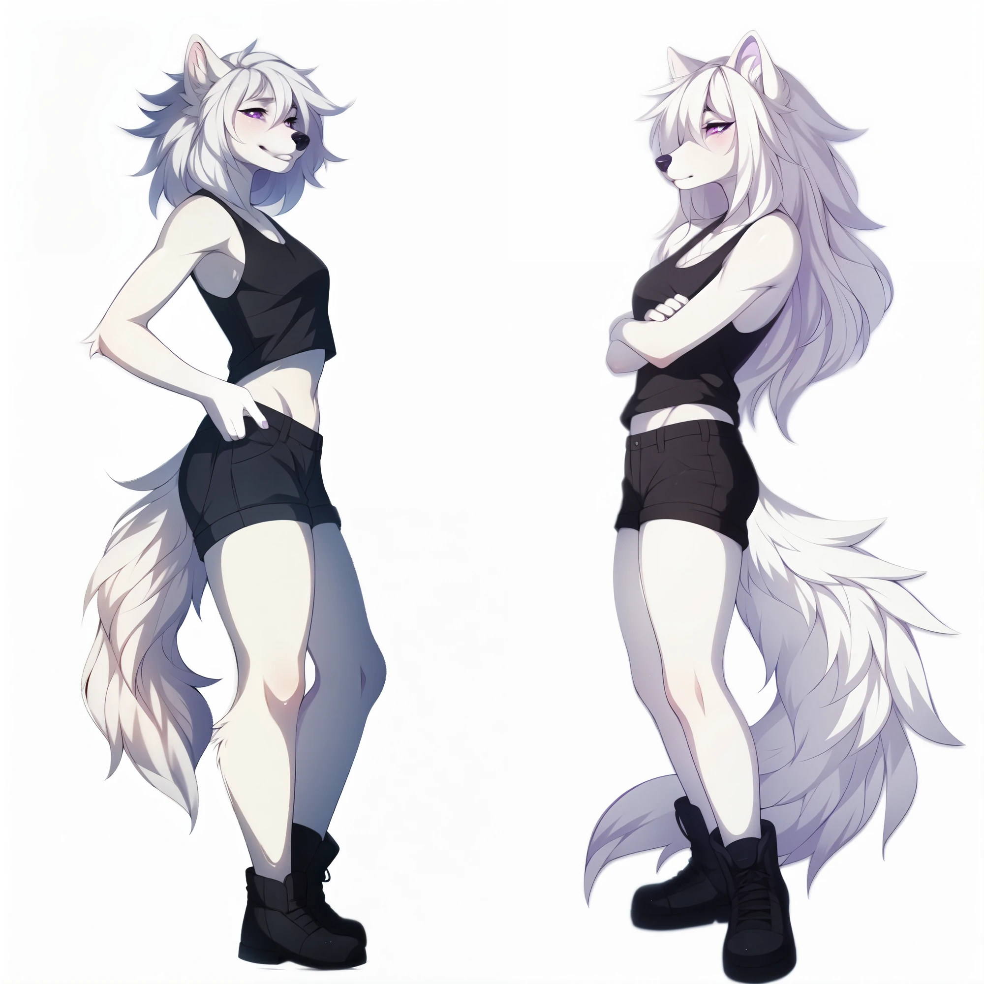 high resolution, perfect shading, good line art, by fumiko, by hyattlen, purple eyes,