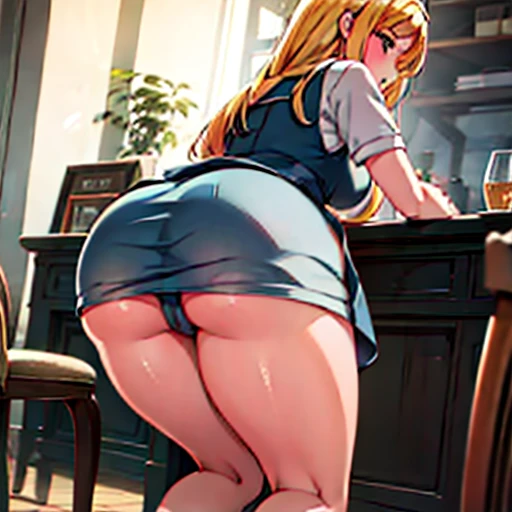 Waitress, big ass, thighs, spanking