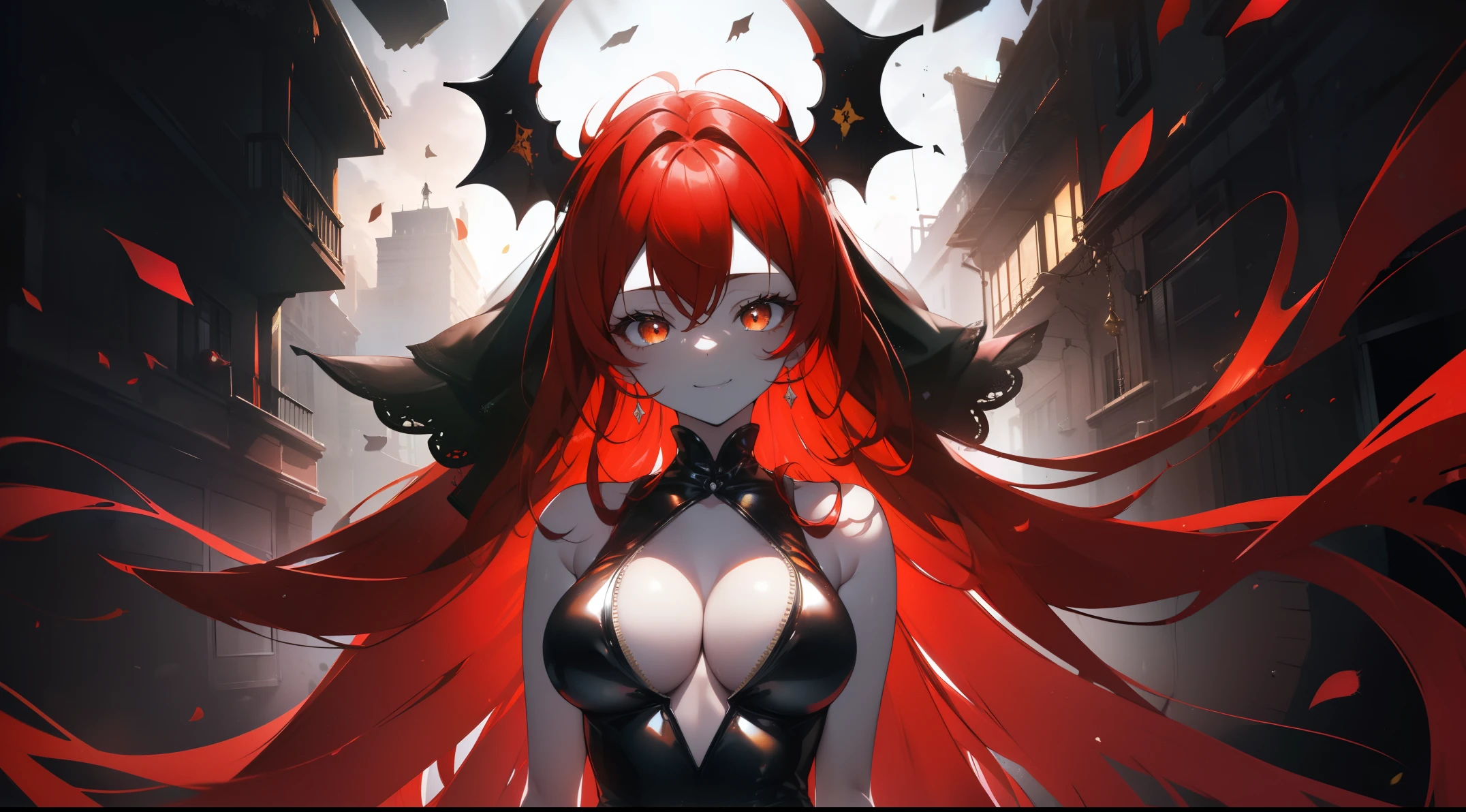 ((((Obra maestra, La mejor calidad, ultrahigh resolution)))), 1girl, standing, (cute maid costume), ((long red hair, red hair over eye)), long hair cut, pale skin, ((golden eyes)), glowing_eyes, neon eyes, (ultra detailed eyes:0.7, beautiful and detailed face, detailed eyes:0.9), ((centered)), smile, ((wide shot)), facing viewer, ((vibrant background, bright lighting, summer, sunlight)), looking at viewer, ((half closed eyes)), ((perfect hands)), (((head:1, arms, hips in view, elbows, arms, legs, in view))), ((hands behind back)), empty eyes, beautiful lighting, ((outside, outdoors)), defined subject, head tilt, (((gritty)), ((creepy)), ((cool)), ((beautiful)), (((SFW))), sexy woman, woman, seductive smile,