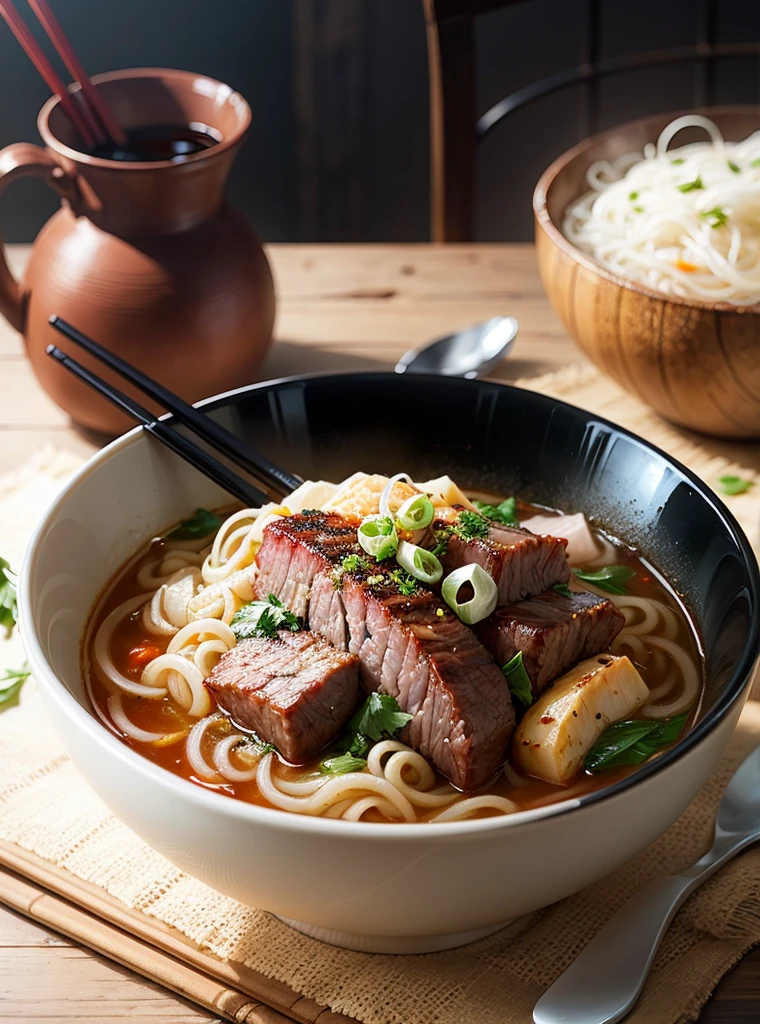A bowl of beef noodles(Delicious color)