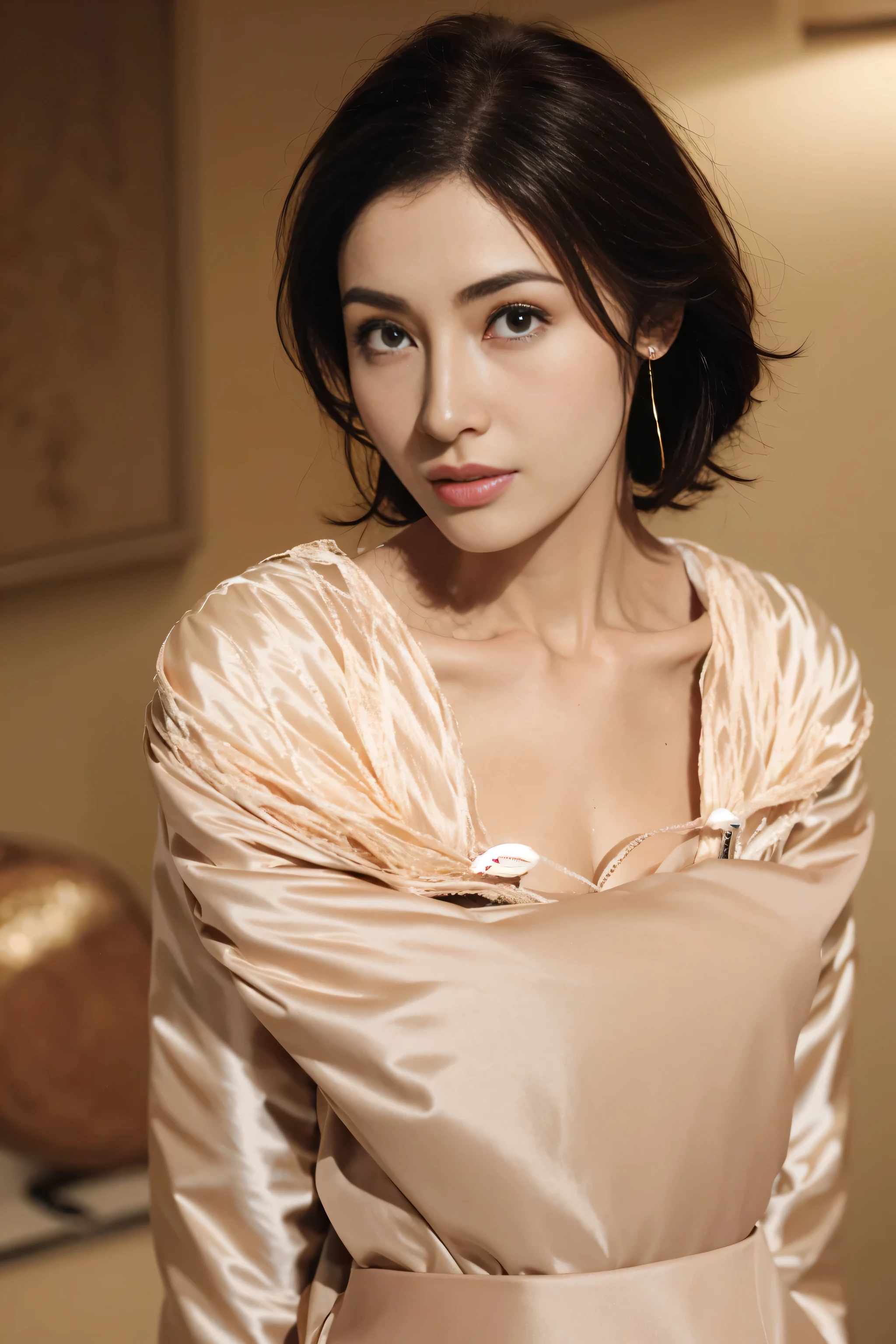 (best quality,4K,8k,high resolution,on the table:1.2),Super detailed,actual,beautiful woman,delicate eyes,Detailed lips,The facial details are particularly rich,long eyelashes,luxury shopping mall,Latest fashion items,a happy expression,(saluting),bright colors,studio lighting