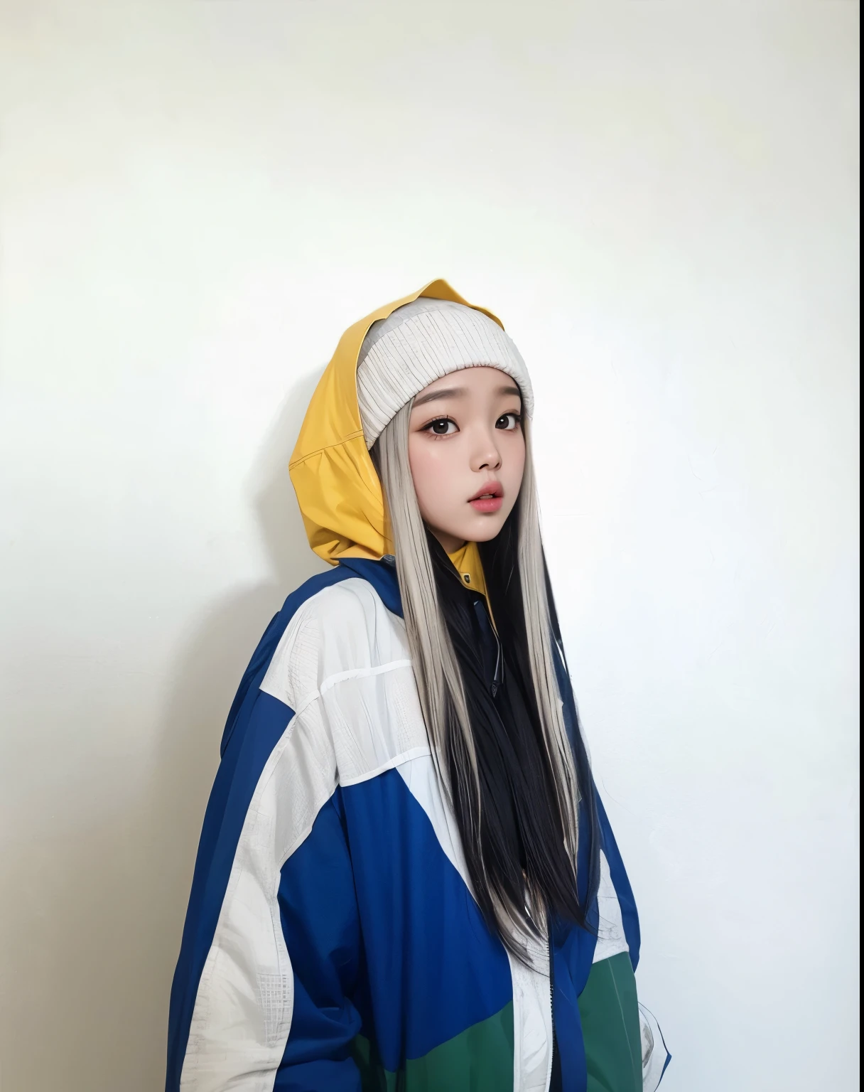 Wonyoung from IVE face, foto realista, ultra HD, 8k, big juicy lips