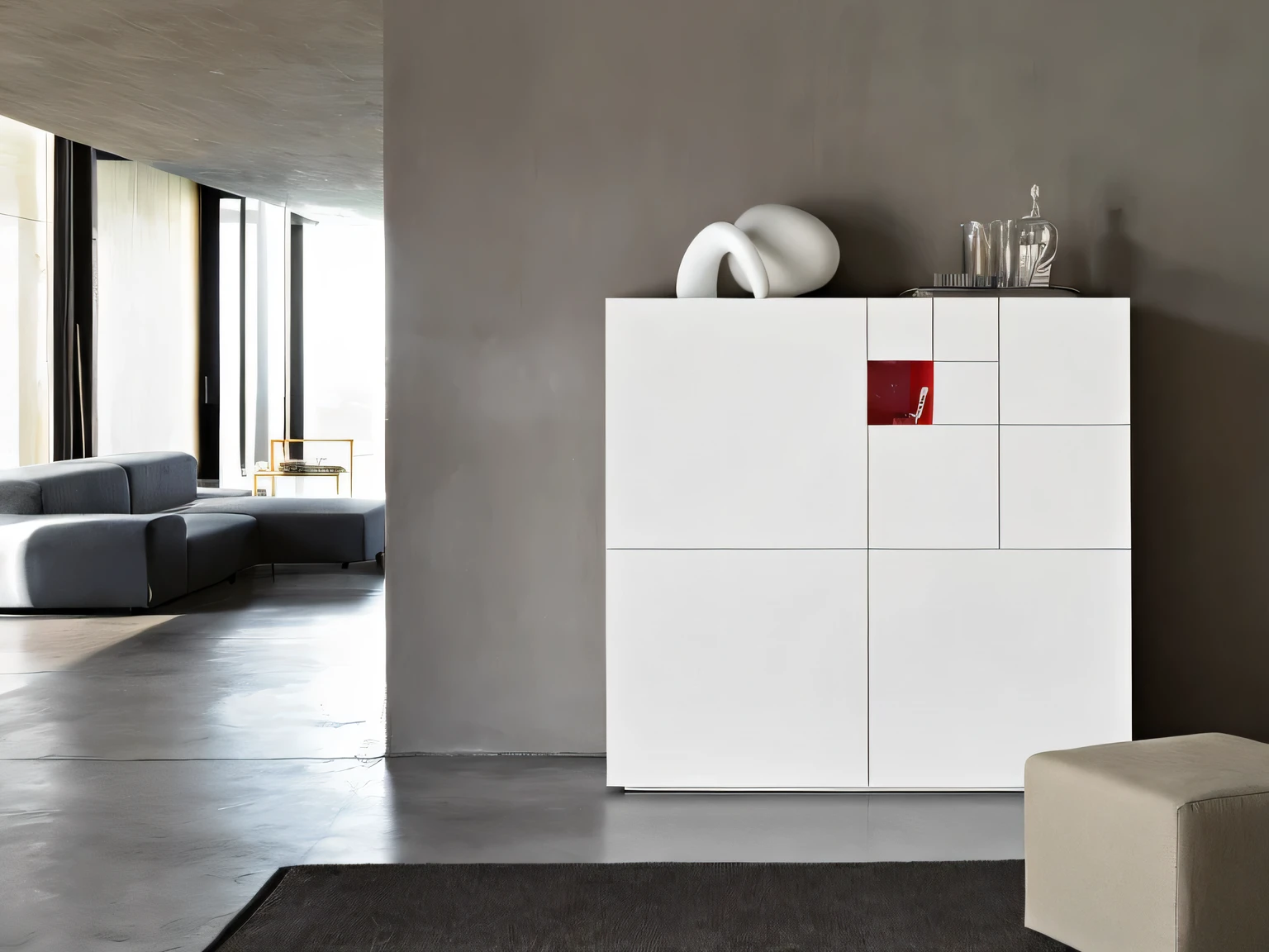 There was a white cabinet in the room,Red Door, hq ”, grain”, elegant minimalism, and modern, bright&cite;, white furniture, Contemporary, bright白色, dramatic”, dramatic”, designer furniture, award-winning details”, hyperrealistic”, hyperrealistic”, award-winning details”, inspired by Antonio Rotta, Cartoons", photorealistic”, photorealistic”, furniture