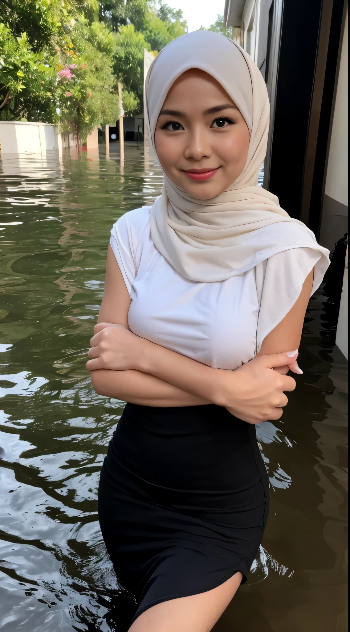 gravure, from the chest up, masutepiece, Best Quality, Ultra-detailed, Photorealistic, super detailed skin, Perfect Anatomy, (1 Malaysian), (Solo), 84 years old, Large breasts, Malaysian Hijab actress, satin red hijab, glamor, A sexy, Chromo-white skin, Looking at Viewer, Being in a flooded village, High flood water at the central level, Flooding chest level, VERY DEEP FLOODING, The flood outside the house is very high, Thick pubic hair & smile, The flood rose up to shoulder level.gravure, from the chest up, masutepiece, Best Quality, Ultra-detailed, Photorealistic, super detailed skin, Perfect Anatomy, (1 Malaysian), (Solo), 84 years old, Large breasts, Malaysian Hijab actress, satin red hijab, glamor, A sexy, Chromo-white skin, Looking at Viewer, Being in a flooded village, High flood water at the central level, Flooding chest level, VERY DEEP FLOODING, The flood outside the house is very high, Thick pubic hair & smile, The flood rose up to shoulder level.gravure, from the chest up, masutepiece, Best Quality, Ultra-detailed, Photorealistic, super detailed skin, Perfect Anatomy, (1 Malaysian), (Solo), 84 years old, Large breasts, Malaysian Hijab actress, satin red hijab, glamor, A sexy, Chromo-white skin, Looking at Viewer, Being in a flooded village, High flood water at the central level, Flooding chest level, VERY DEEP FLOODING, The flood outside the house is very high, Thick pubic hair & smile, The flood rose up to shoulder level.gravure, from the chest up, masutepiece, Best Quality, Ultra-detailed, Photorealistic, super detailed skin, Perfect Anatomy, (1 Malaysian), (Solo), 84 years old, Large breasts, Malaysian Hijab actress, satin red hijab, glamor, A sexy, Chromo-white skin, Looking at Viewer, Being in a flooded village, High flood water at the central level, Flooding chest level, VERY DEEP FLOODING, The flood outside the house is very high, Thick pubic hair & smile, The flood rose up to shoulder level.