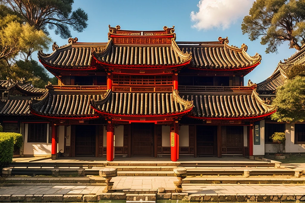 Ancient Central Plains House，Jiangnan Water Town，White walls and black tiles