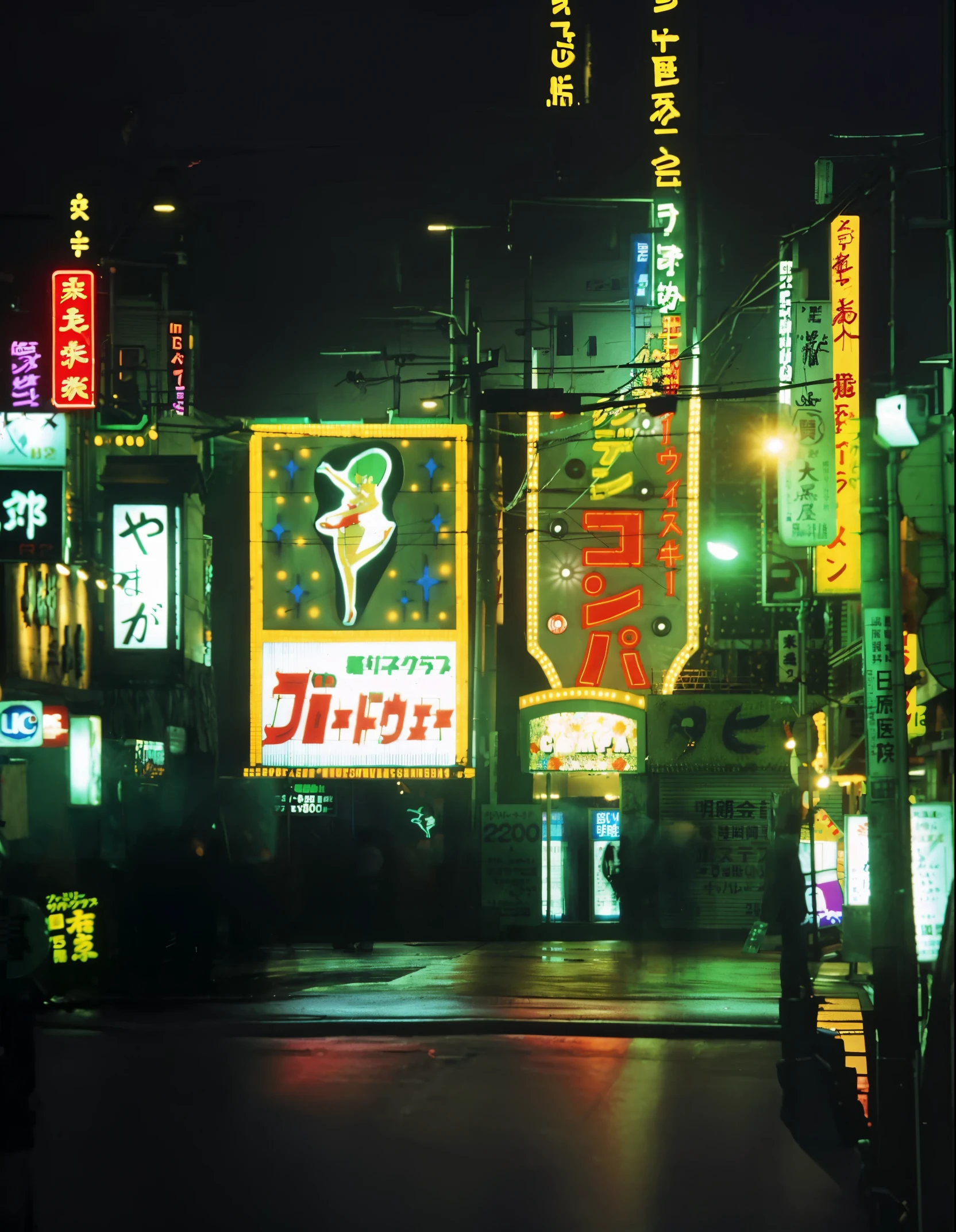 There are a lot of signs on the buildings of the city, Japanese neon lights, Neon Tokyo, Japan 1980s, Asian neon movie stills from the 1980s, new tokyo, new tokyo, Like《bladerunner》Scene in , Neon advertising, new tokyo, With neon sign, in new tokyo, new tokyo background