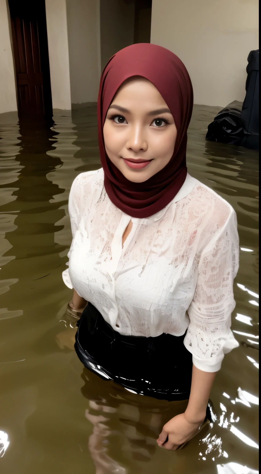 gravure, from the chest up, masutepiece, Best Quality, Ultra-detailed, Photorealistic, super detailed skin, Perfect Anatomy, (1 Malaysian), (Solo), 84 years old, Large breasts, Malaysian Hijab actress, satin red hijab, glamor, A sexy, Chromo-white skin, Looking at Viewer, Being in a flooded village, High flood water at the central level, Flooding chest level, VERY DEEP FLOODING, The flood outside the house is very high, Thick pubic hair & smile, The flood rose up to shoulder level.gravure, from the chest up, masutepiece, Best Quality, Ultra-detailed, Photorealistic, super detailed skin, Perfect Anatomy, (1 Malaysian), (Solo), 84 years old, Large breasts, Malaysian Hijab actress, satin red hijab, glamor, A sexy, Chromo-white skin, Looking at Viewer, Being in a flooded village, High flood water at the central level, Flooding chest level, VERY DEEP FLOODING, The flood outside the house is very high, Thick pubic hair & smile, The flood rose up to shoulder level.gravure, from the chest up, masutepiece, Best Quality, Ultra-detailed, Photorealistic, super detailed skin, Perfect Anatomy, (1 Malaysian), (Solo), 84 years old, Large breasts, Malaysian Hijab actress, satin red hijab, glamor, A sexy, Chromo-white skin, Looking at Viewer, Being in a flooded village, High flood water at the central level, Flooding chest level, VERY DEEP FLOODING, The flood outside the house is very high, Thick pubic hair & smile, The flood rose up to shoulder level.gravure, from the chest up, masutepiece, Best Quality, Ultra-detailed, Photorealistic, super detailed skin, Perfect Anatomy, (1 Malaysian), (Solo), 84 years old, Large breasts, Malaysian Hijab actress, satin red hijab, glamor, A sexy, Chromo-white skin, Looking at Viewer, Being in a flooded village, High flood water at the central level, Flooding chest level, VERY DEEP FLOODING, The flood outside the house is very high, Thick pubic hair & smile, The flood rose up to shoulder level.