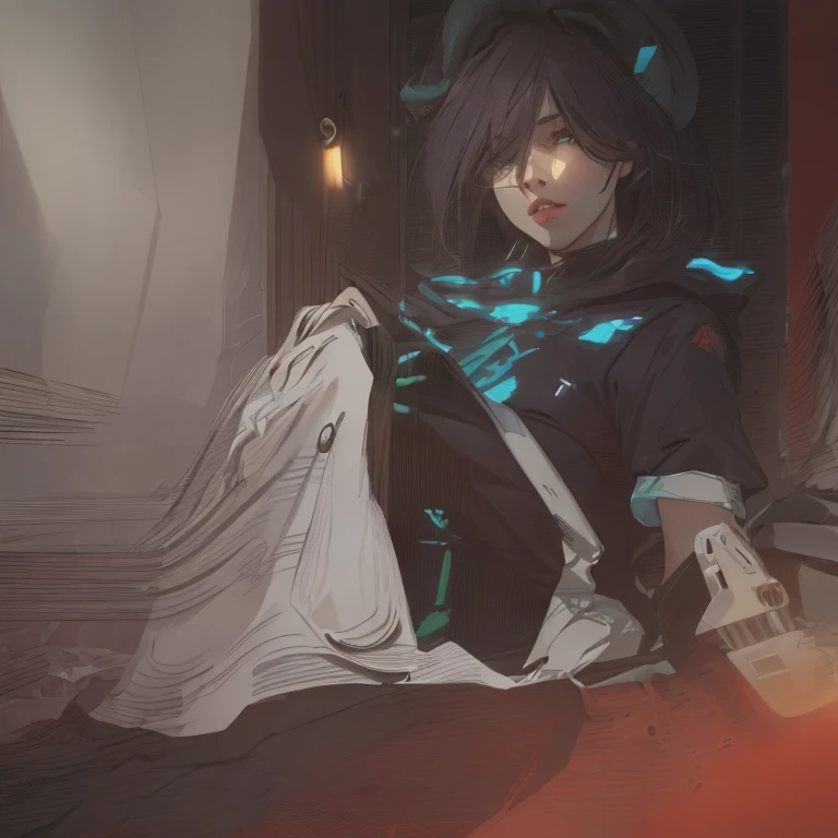 ((La mejor calidad)), ((obra maestra)), (muy detallado:1.3), ...............................................................................................................................................3D, Beautiful (cyberpunk:1.3) Mujer hacker, peinado corto,pelo corto, Volver al visor, cabello grueso, Terminal de ordenador operativo, Pantalla montada en la cabeza, computer server, Pantalla LCD, fiber optic cable, Logotipo de la empresa, HDR (High Dymanic Range), Trazado de rayos, NVIDIA RTX, Super resolution, Irreal 5, Subsoil Scatter, Textura PBR, Post-procesamiento, Anisotropic filtering, profundidad de campo, maximum sharpness and sharpness, Texturas multicapa, Albedo y Highlight Maps, Sombreado de superficies, Accurate simulation of light-material interactions, proporciones perfectas, Renderizado de octanaje, duotone lighting, ISO bajo, balance de blancos, Regla de los tercios, amplia apertura, 8K RAW, efficient sub-pixels, sub-pixel convolution, glow particles, dynamic pose