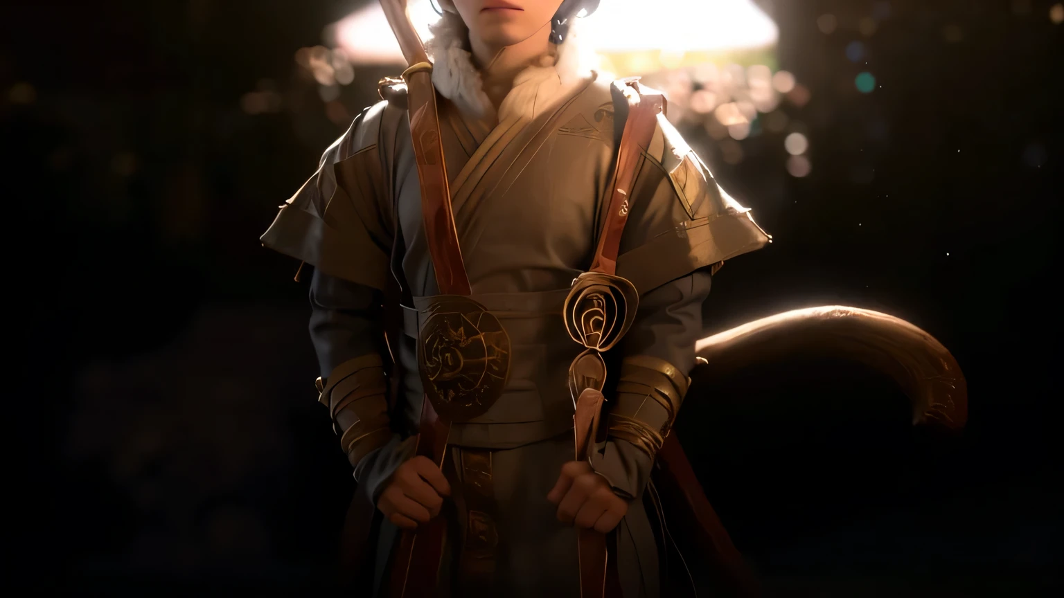 oda'A man in a monkey costume holds a stick, sun Wukong, Inspired by Hu Zaobin, Wukong, Detailed picture, full body1 / 6 Erpingnu, full-body wuxia, hyper-detailed fantasy character, anime figure, 1 / 6 Katsuya Terada, high detal, akiyuki shinbou