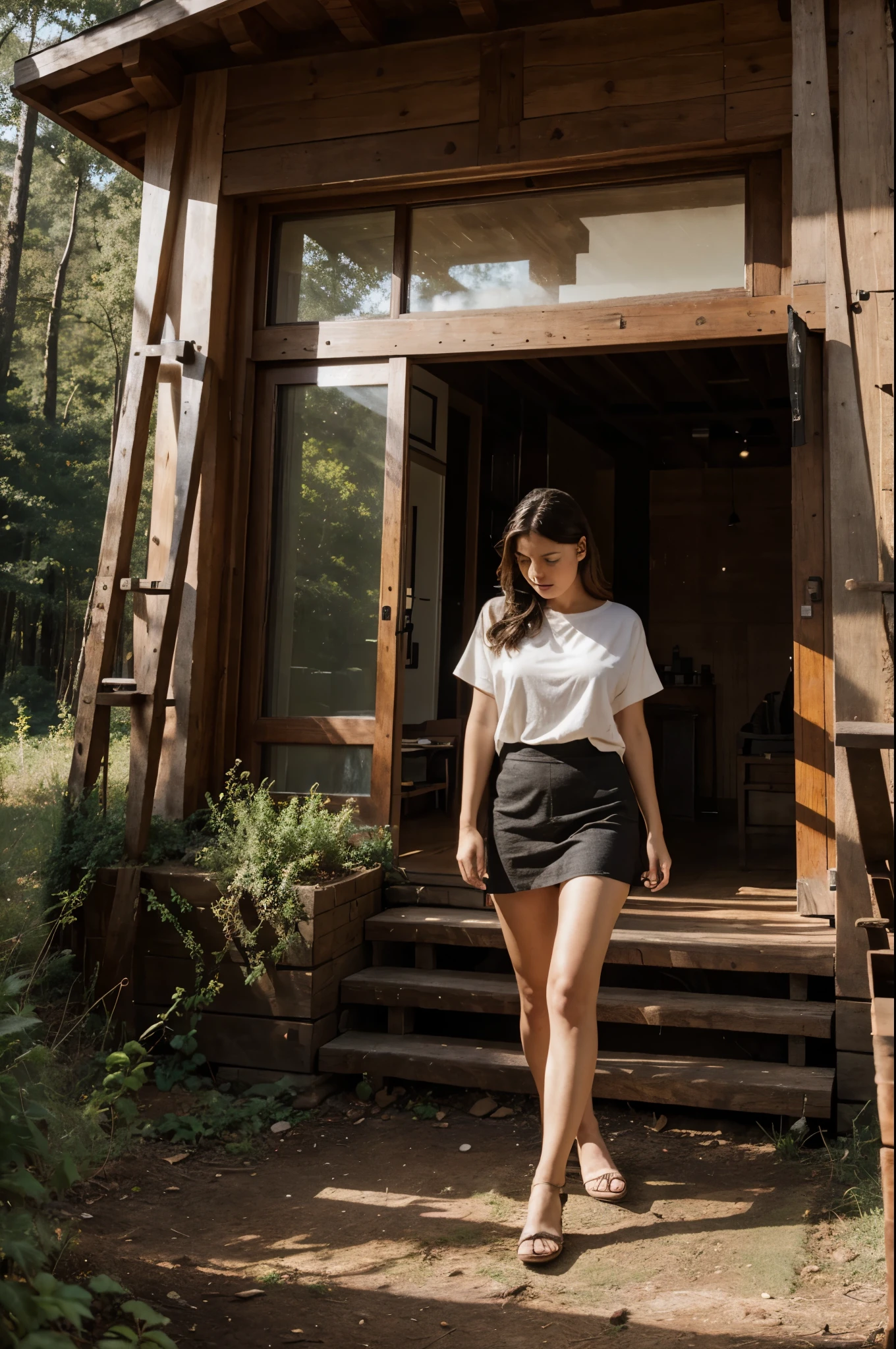 The writer who built a house in the forest ,writes a story about animals