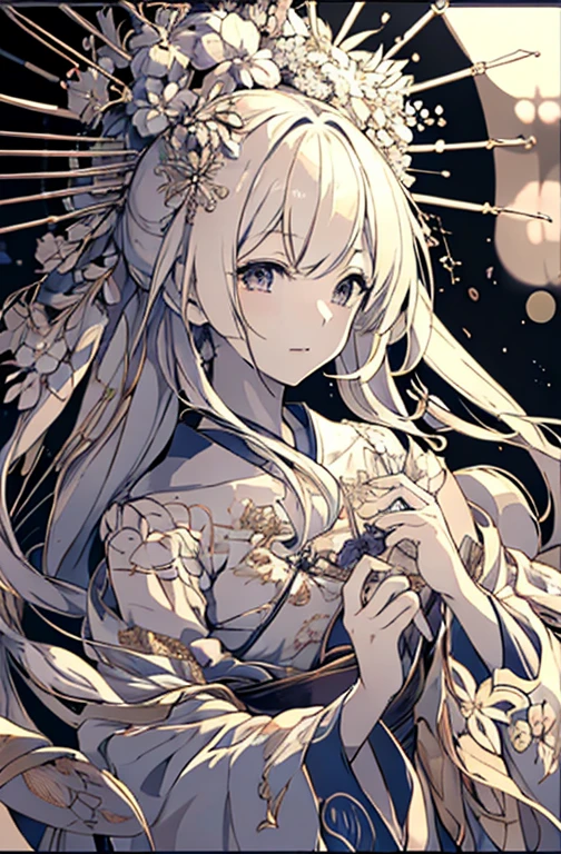 {{{{masutepiece}}}}, {{{ultra - detailed}}}, {{{hight resolution}}}, {{Good anatomy}}, (((Best Quality))), ((extremely delicate and beautiful)), {{an extremely detailed and delicate}}, {8k cg wallpaper}, {{Illustration}}, hair stick:1.4, Bokeh, (color difference:1.22), (1girl in:1),花魁, hiten1,