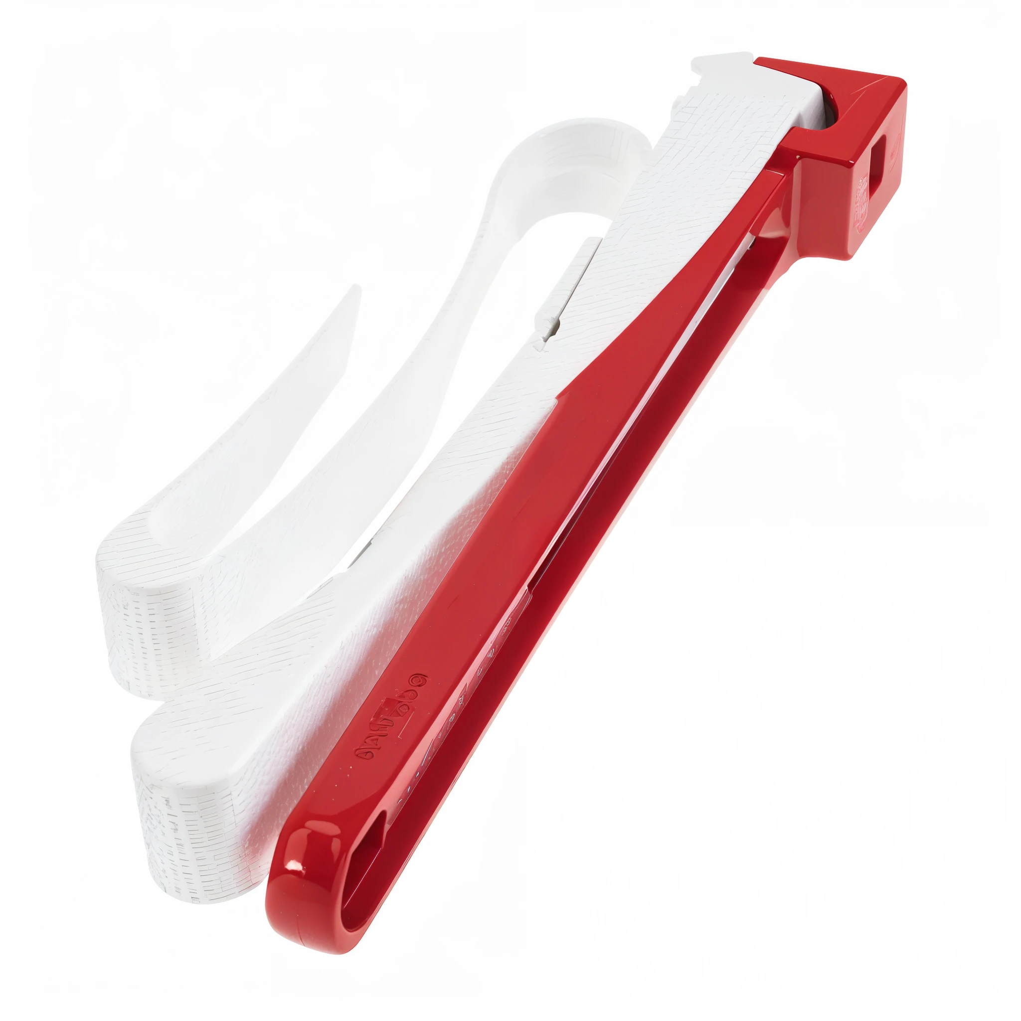A red toothbrush with a white handle on a white background, Medium shot panorama, hammers, 35 mm product photo”, official product photos, There is a red stripe on the left eye, Crescent wrench, high quality product photo, in a Medium shot panorama, Full product shooting, Limsa, Wide-angle panorama, tools, left hand, Rapidly, ratchet strap, A high resolution
