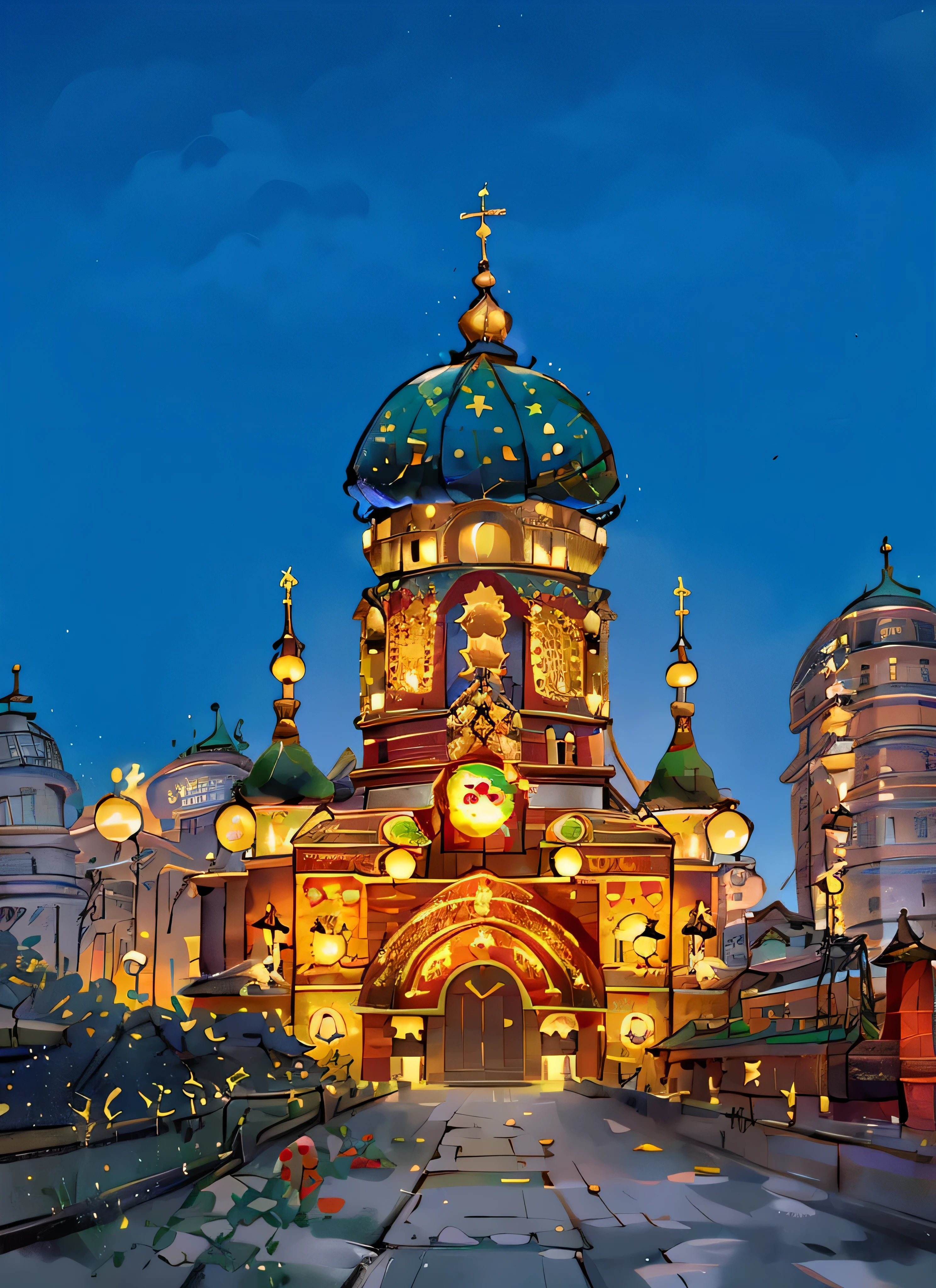 Overlooking a building with a green dome、church with cross on top, beijing, Russian temple, shanghai, sha xi, stunning images, orthodox, highly ornate, Uptrend ，, author：Arthur Penn, full view, Tremendously beautiful, Mongolia, Chinese Big Breasts, Byzantine, perfect  detail, author：Bernardino May, orthodox saint, Wonderful, Russia, jia ruan