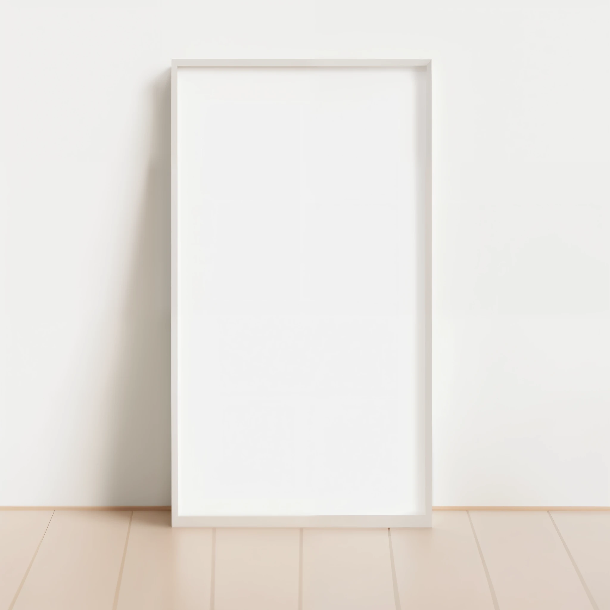 a white frame on the floor next to a wooden wall, Dark wood Rahmen, tall thim Rahmen, in einem Rahmen, whole body im Rahmen, minimalistische Kunst, breiter Rahmen, Holzrahmen, leichter Rahmen, large format image, white frame, vertikaler Filmrahmen, Poster gerahmt, im Rahmen, a minimalist painting, ein Plakat, ein Bild, mittlerer Rahmen