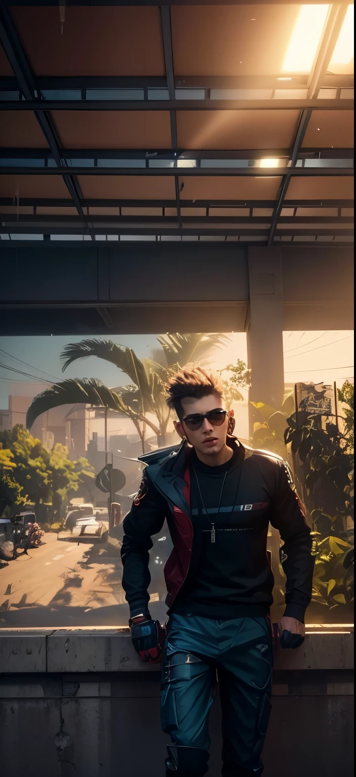 Change background cyberpunk handsome boy, realistic face,8k, ultra realistic.