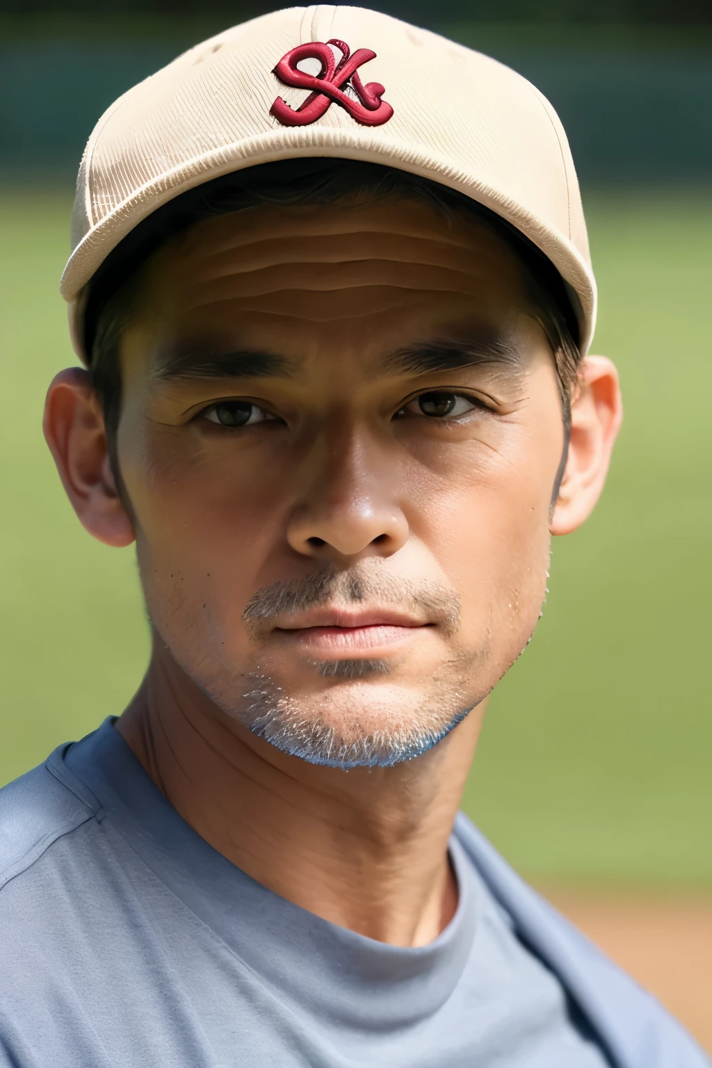 Ugly man in his 40s、Single eyelid、Baseball Cap