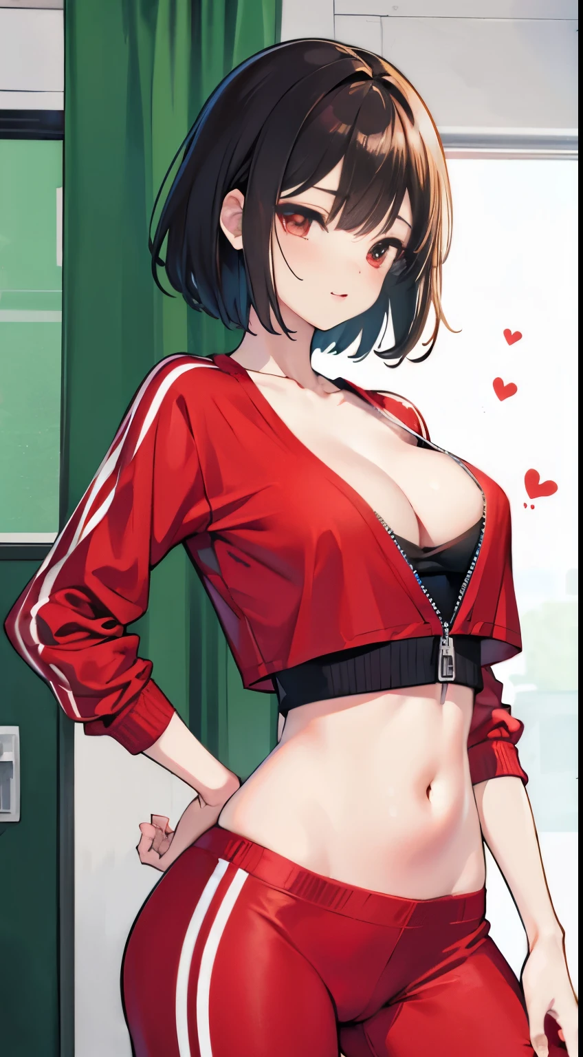 X-rated,Under the legend,Chara,age girl,Red-eyed,ssmile,sexy for,green color,Chest leak,short crop top,hot pant,Stalling's gull body standing painting,lacivious pose,with short brown hair,The face is red,Underwear model,lust,Hand repair,the detail, The clothes ar,k hd,no underwares, television show,Upturned buttocks,out your tongue,Playful,love heart,Buttocks close up,sweat leggack Shadow,big ass