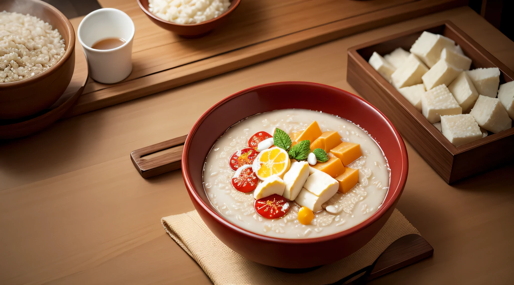 festivity,Chinese Laba porridge,dining table,A bowl of porridge