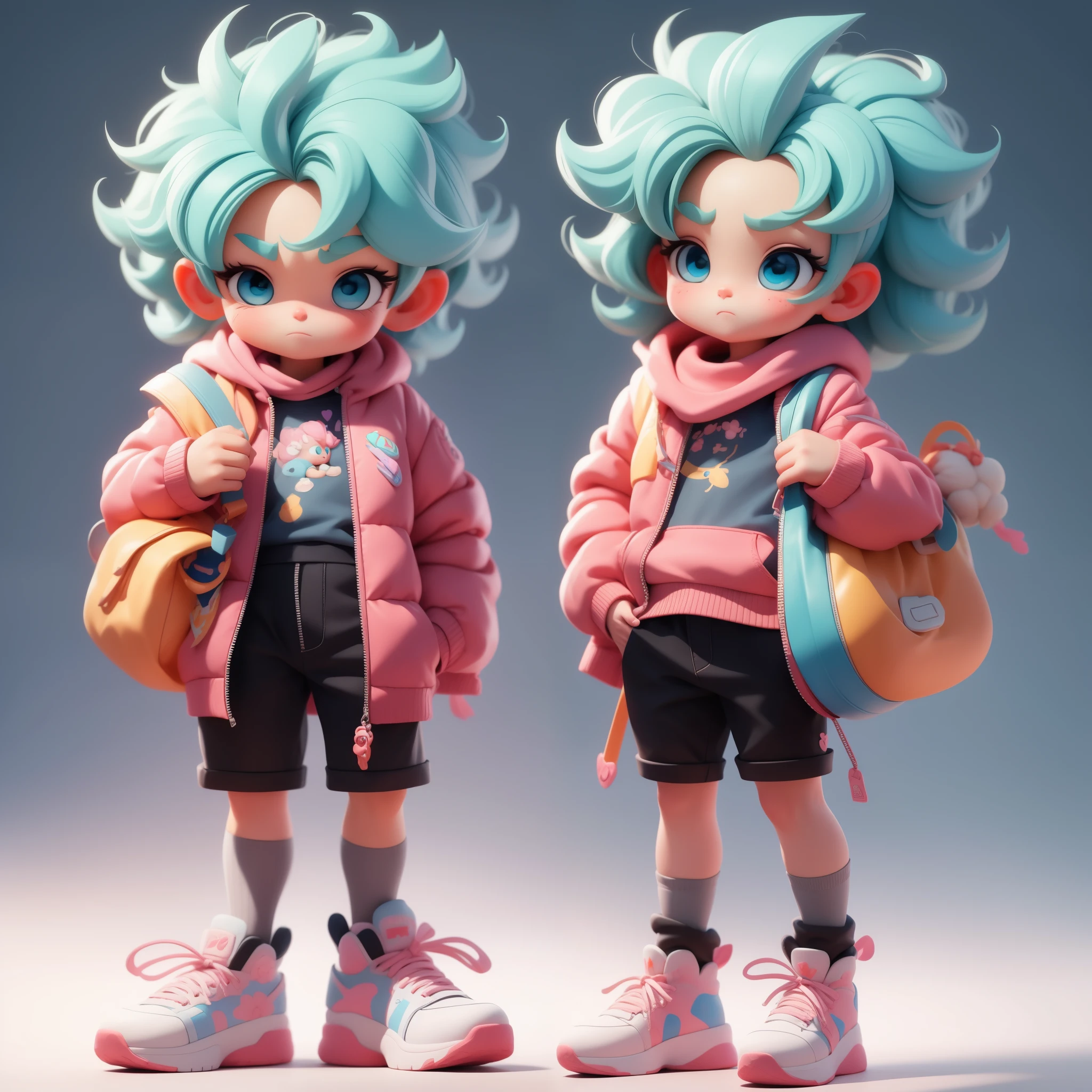 A super cute boy, full body, fantastic cute hair accessories Popmart blind box, IP design, clean bright background 3D rendering, OC rendering, 8k, soft focus, fine gloss super detail --ar 3:6 50 --q 2 --niji 5 --style expressiveness --s 2
