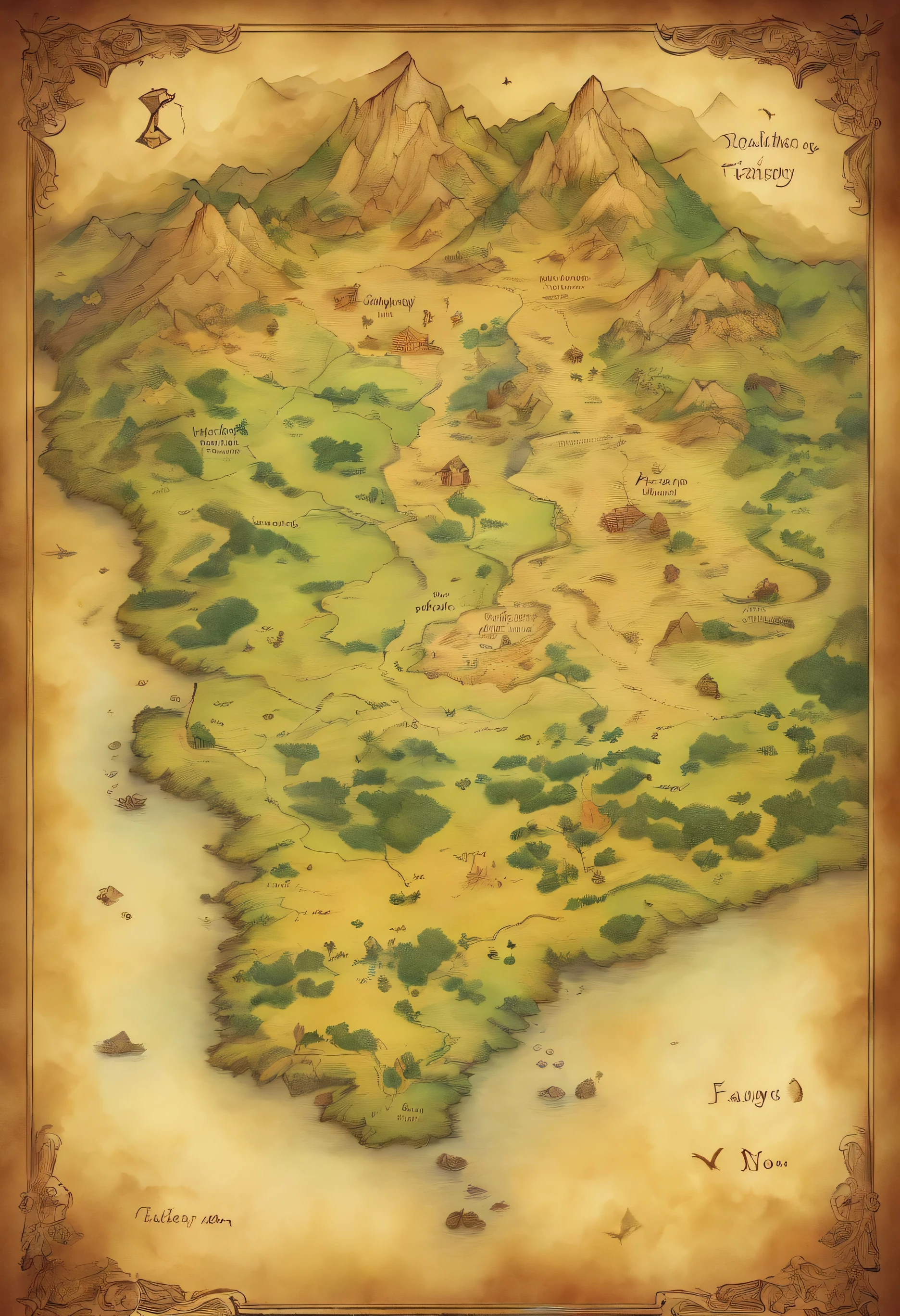 World map、异World map、Desolate plains、Top perspective