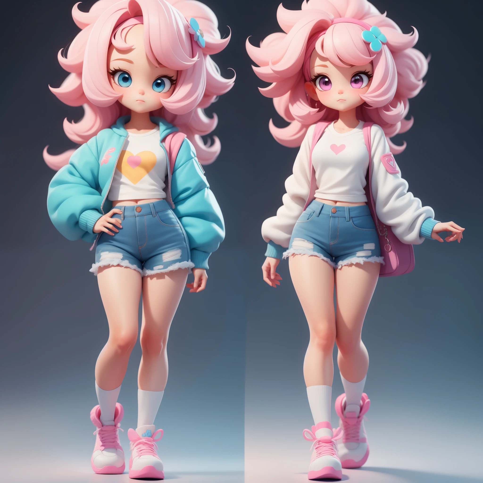 a super cute girl, full body, dreamy cute hair accessoriesPopmart Blind Box, IP design, clean and bright background3D rendering, OC rendering, 8k, soft focus, fine Glossysuper detail --ar 3:6 50 --q 2 --niji 5 --style expressive --s 2