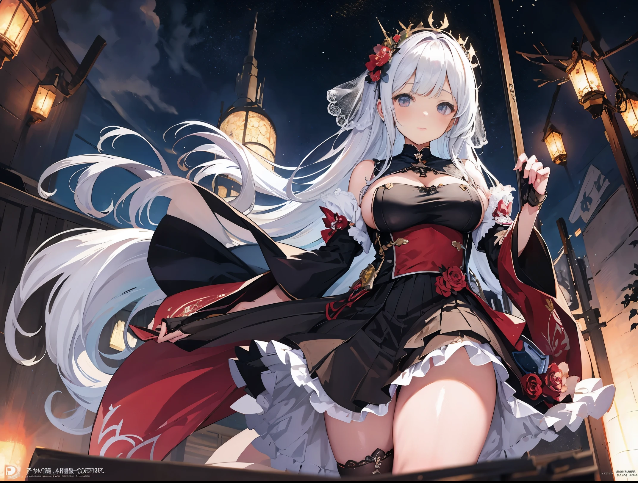 (((flower garden)))、anime girl with veil and glass of wine, from girls' frontline, highly detailed exquisite fanart, Fine details. girls' frontline, top rated on pixiv, pixiv 3dcg, at pixiv, cushart krenz key art feminine, scales covering her chest, pixiv, however、The armor covers her face, from the azur lane videogame、(sister)